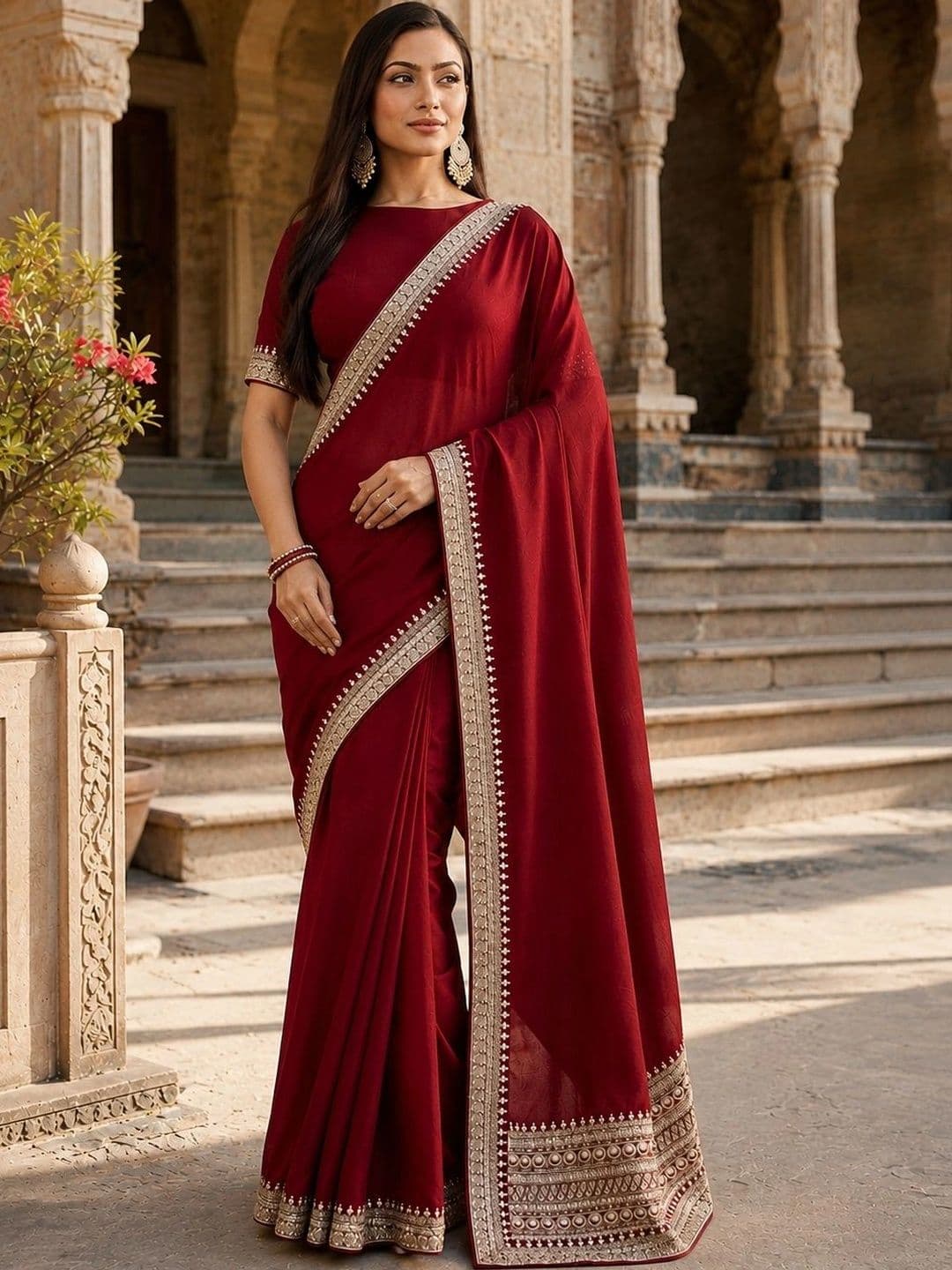 kasee Embellished Zari Silk Blend Heavy Work Saree - view 1