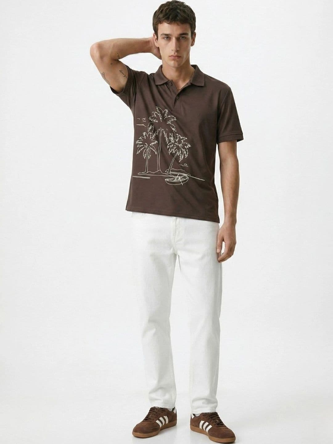 Kook N Keech Men Printed Polo Collar Tropical T-shirt thumbnail 5