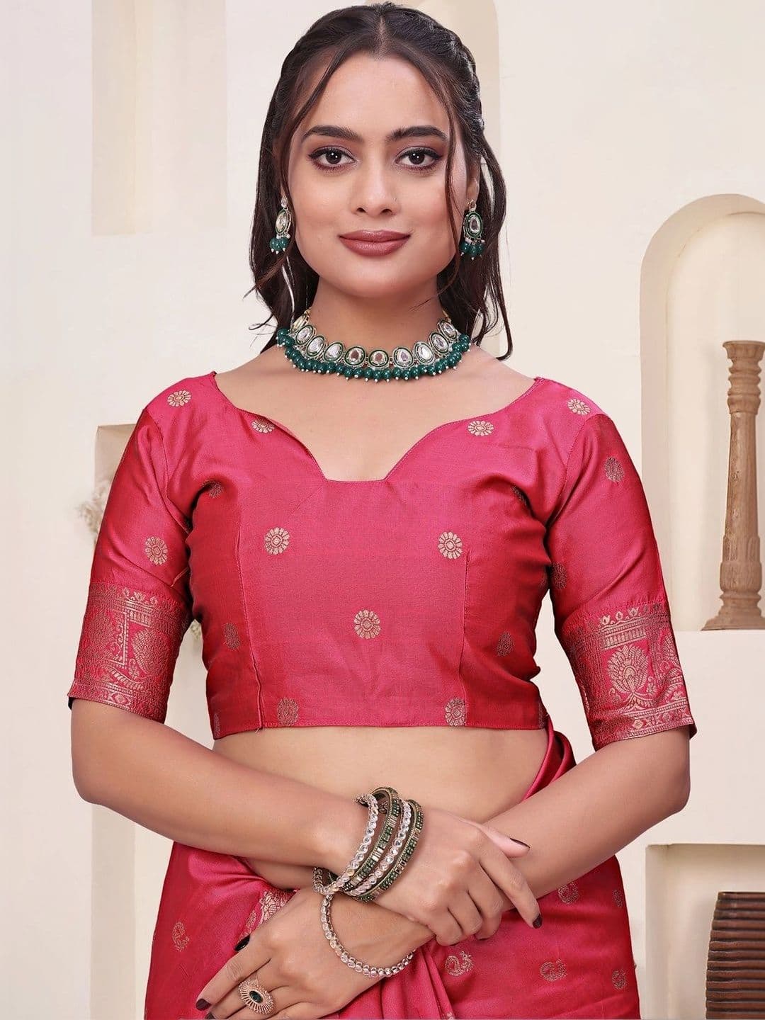 KALINI Woven Design Zari Silk Blend Saree thumbnail 2