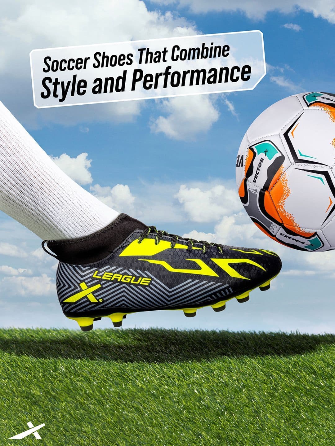 VECTOR X League Synthetic Leather Upper TPU Sole Soccer Studs with Ankle Football Shoes thumbnail 4