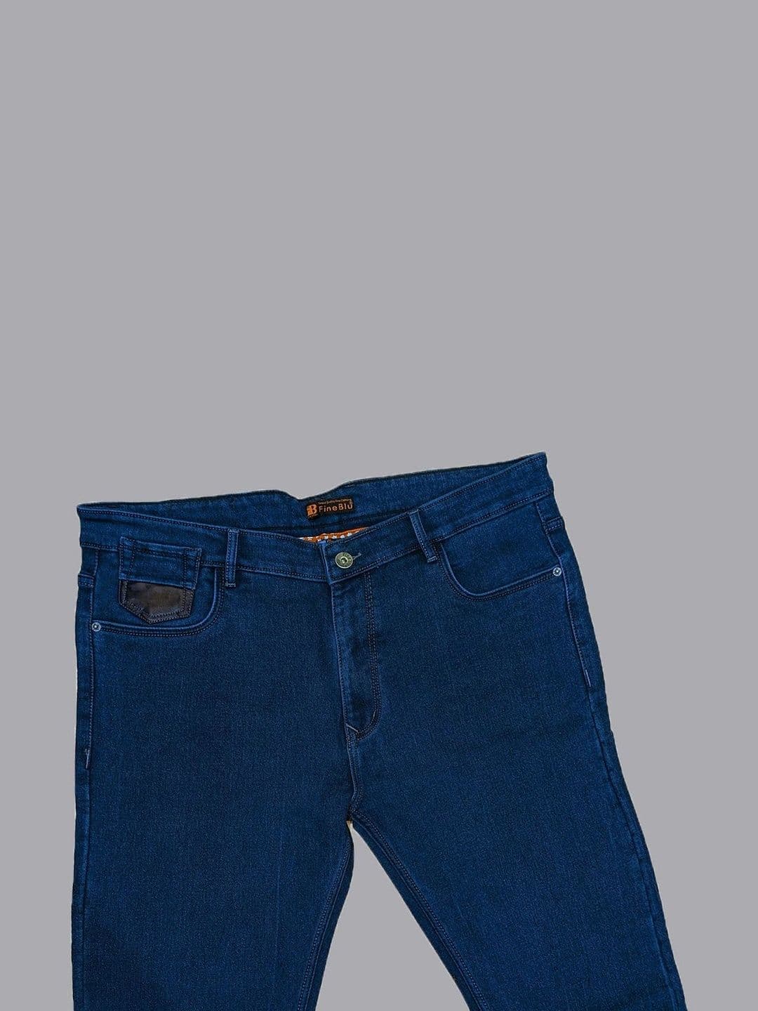 fineblu Men Regular Fit Mid-Rise Light Fade Stretchable Jeans thumbnail 2