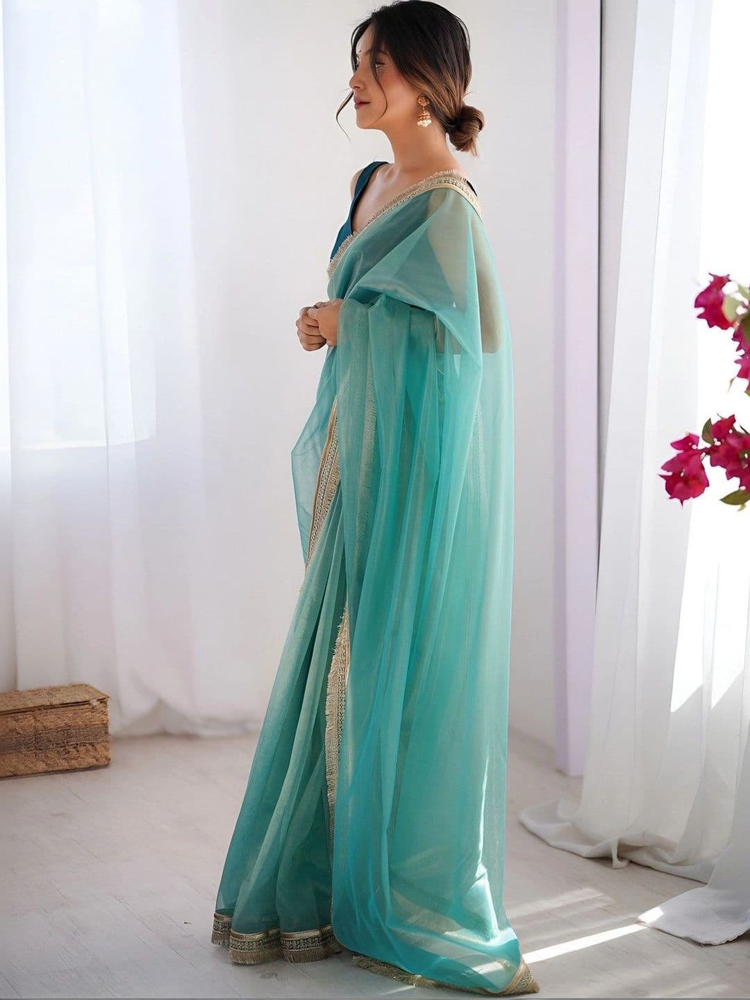 all about you Net Saree thumbnail 4