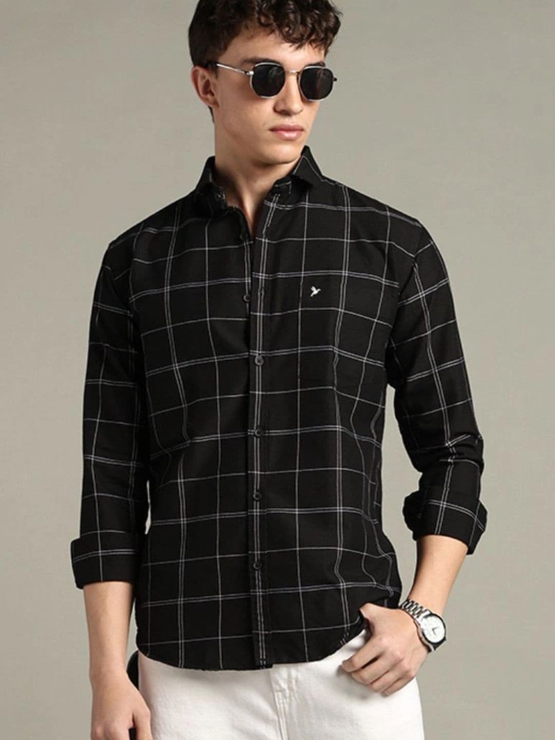 BLUEISLAND Men Comfort Windowpane Checks Checked Casual Shirt - view 1