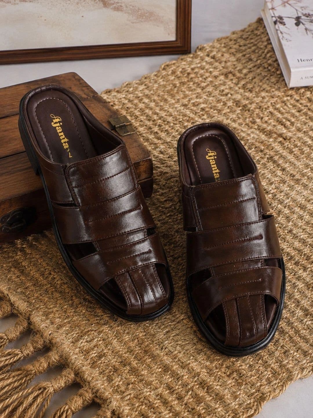Ajanta Men Brown Comfort Sandals thumbnail 4