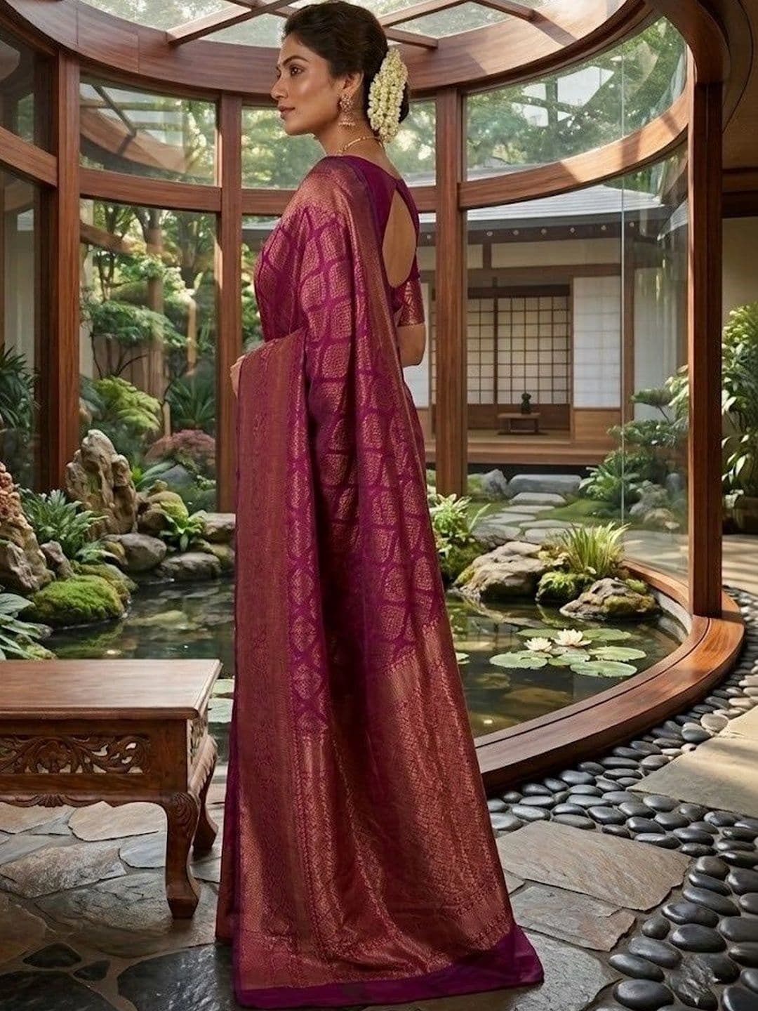 MITAL ENTERPRISE Woven Design Zari Art Silk Saree thumbnail 4