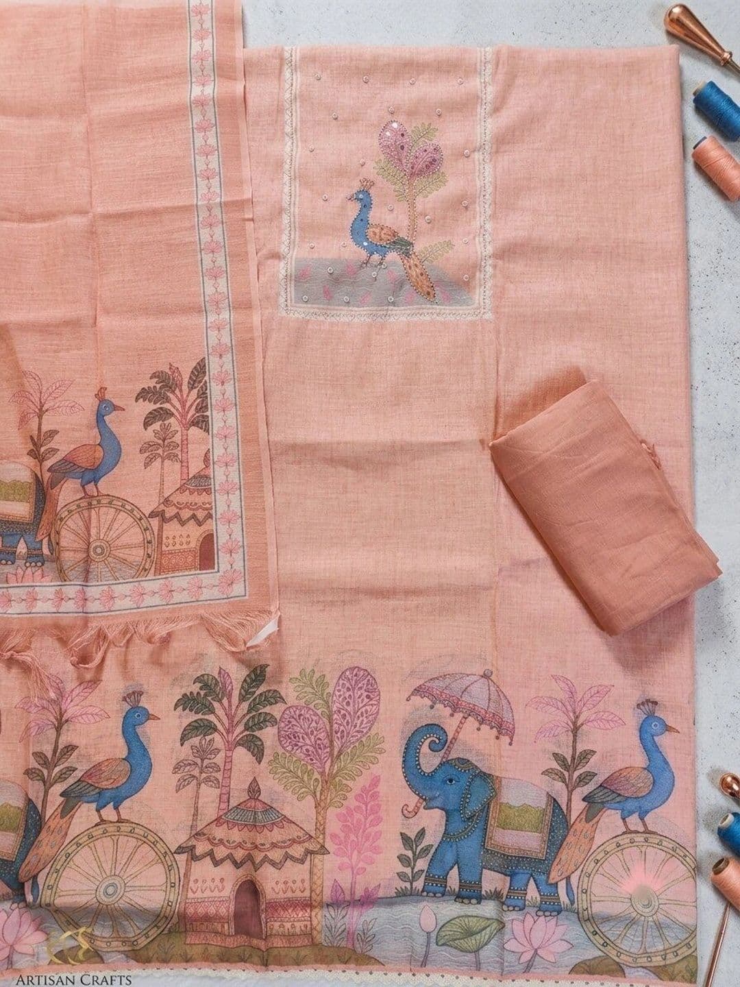 Haranozy Printed Pure Cotton Semi-Stitched Dress Material thumbnail 6