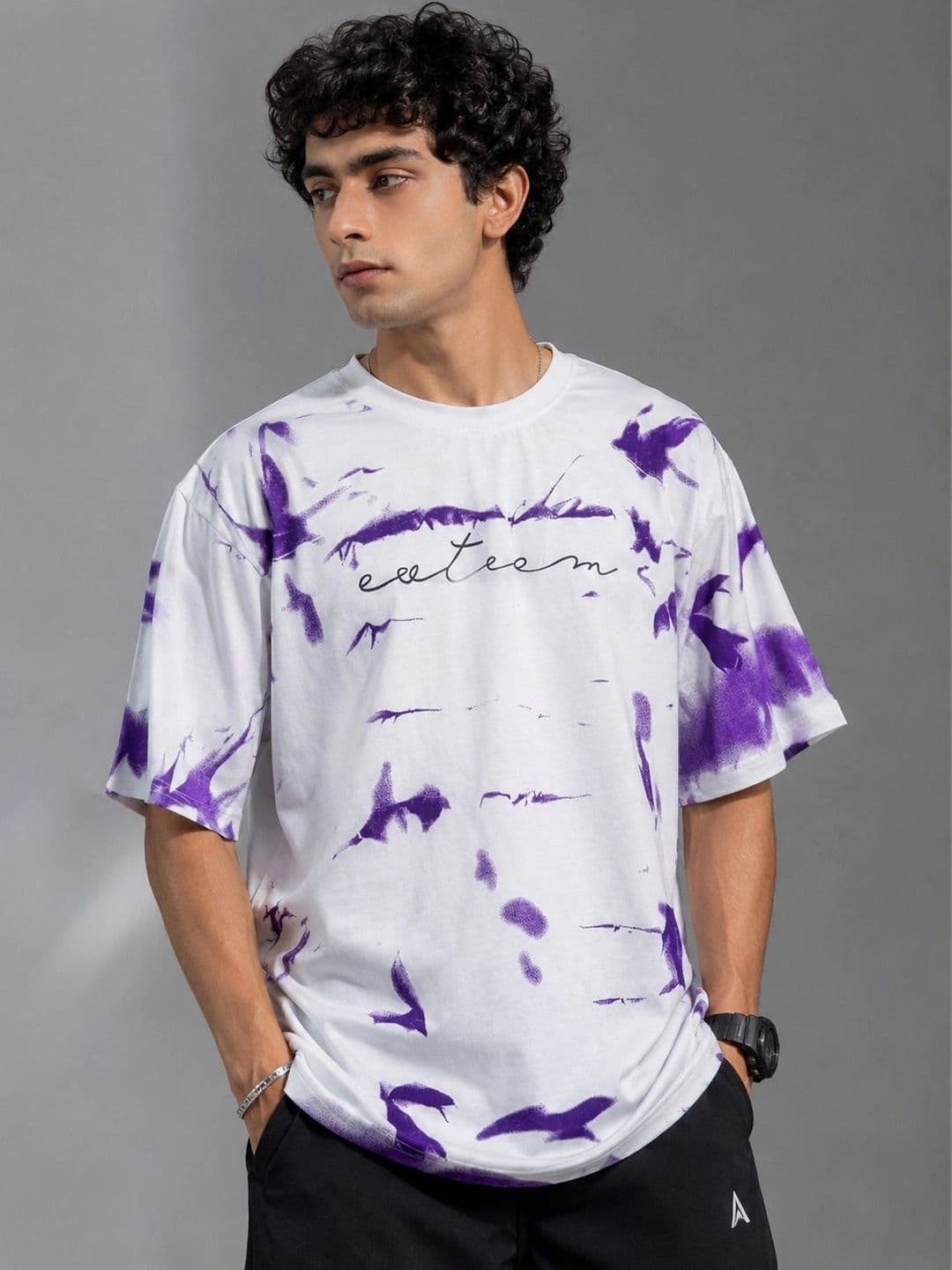 AEMA Men Oversized Typography Printed T-shirt - view 1
