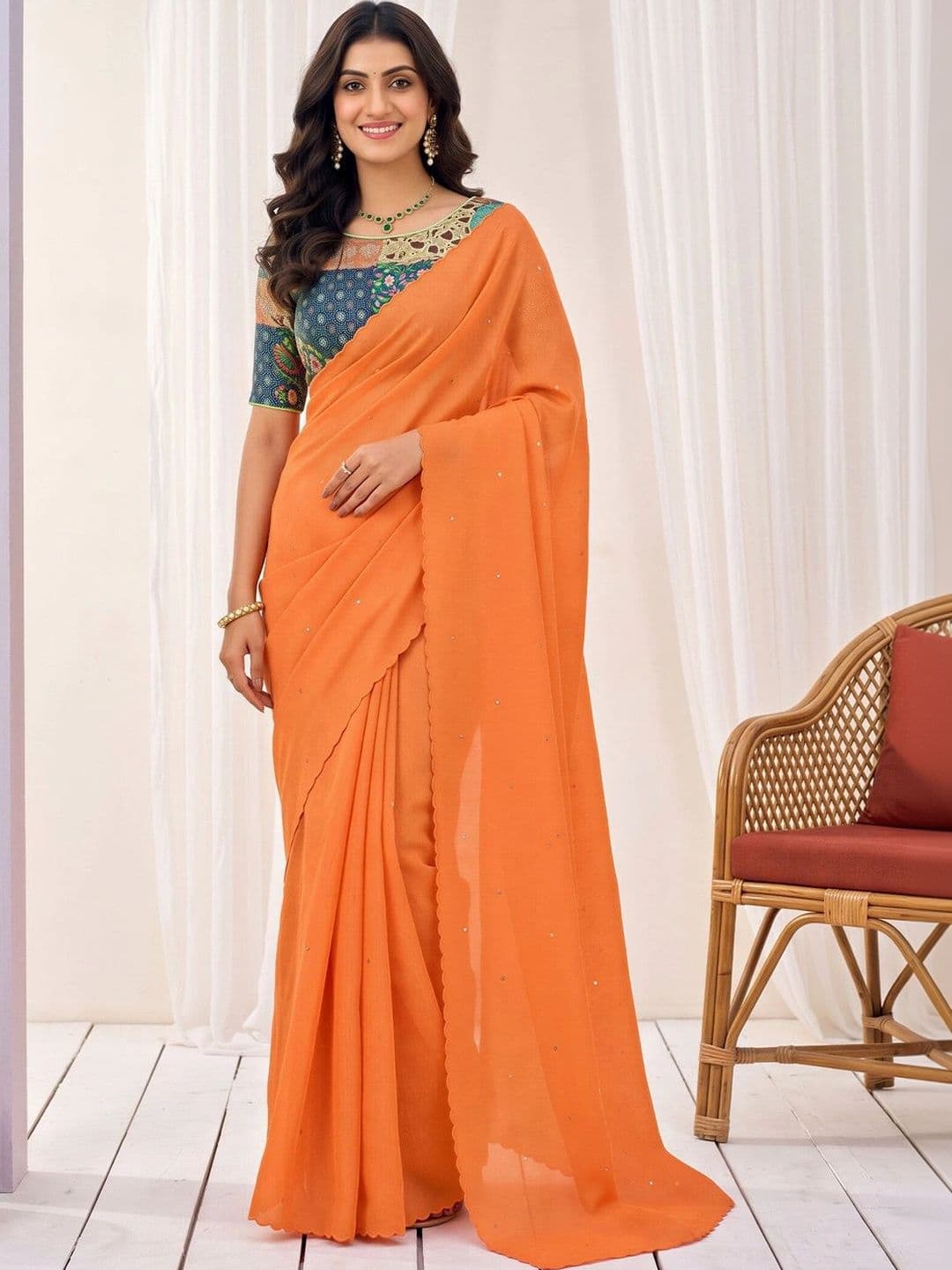Anouk Floral Designer Saree - view 1