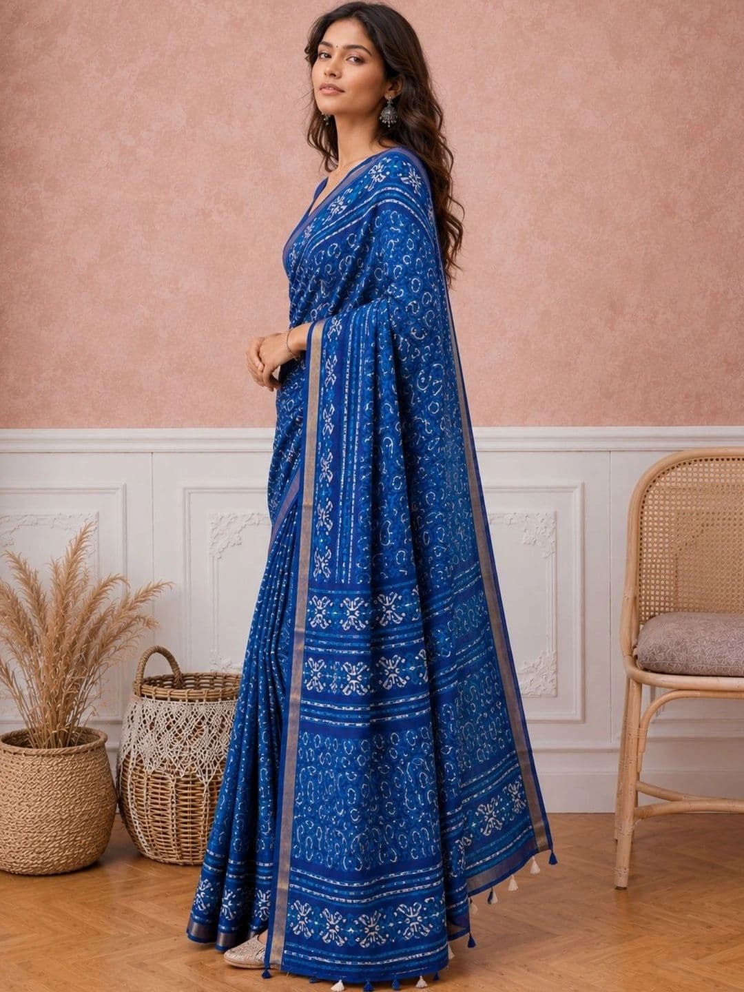 all about you Silk Cotton Designer Saree thumbnail 5