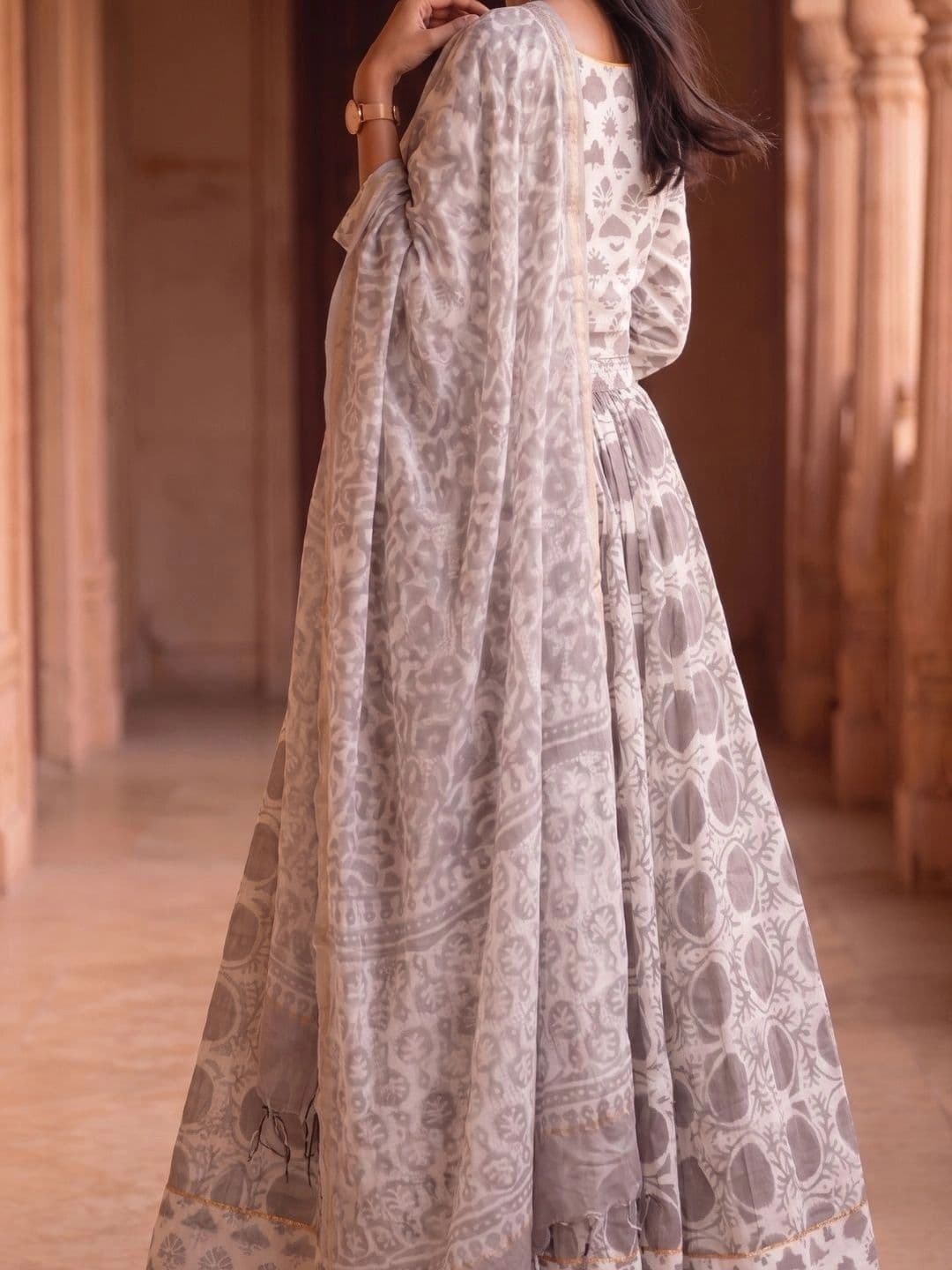 Avishya Printed Block Print Ready to Wear Lehenga & Blouse With Dupatta thumbnail 4