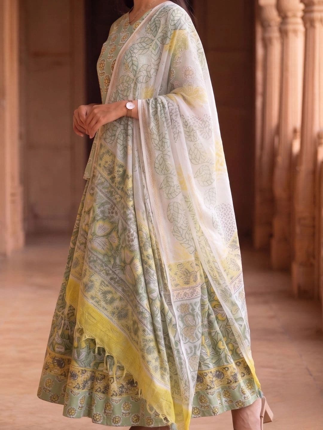 Avishya Printed Block Print Ready to Wear Lehenga & Blouse With Dupatta thumbnail 5