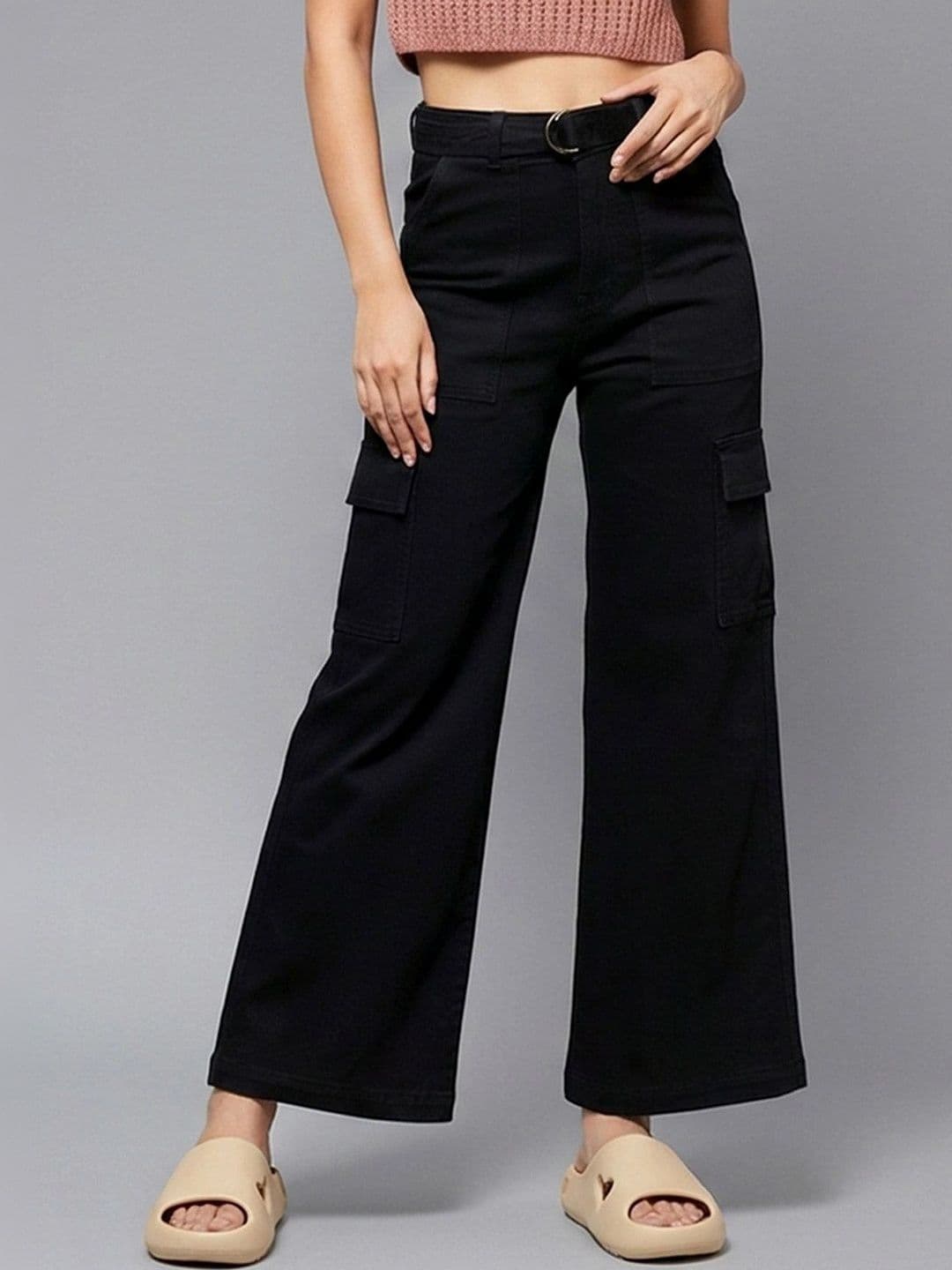 Mast & Harbour Women Wide Leg High-Rise Heavy Fade Stretchable Jeans thumbnail 3