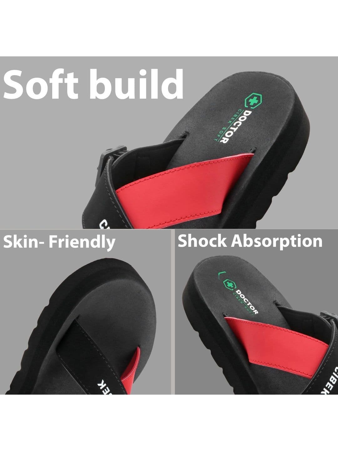 DOCTOR CIBEK SOFT Men Colourblocked Thong Flip-Flops thumbnail 5