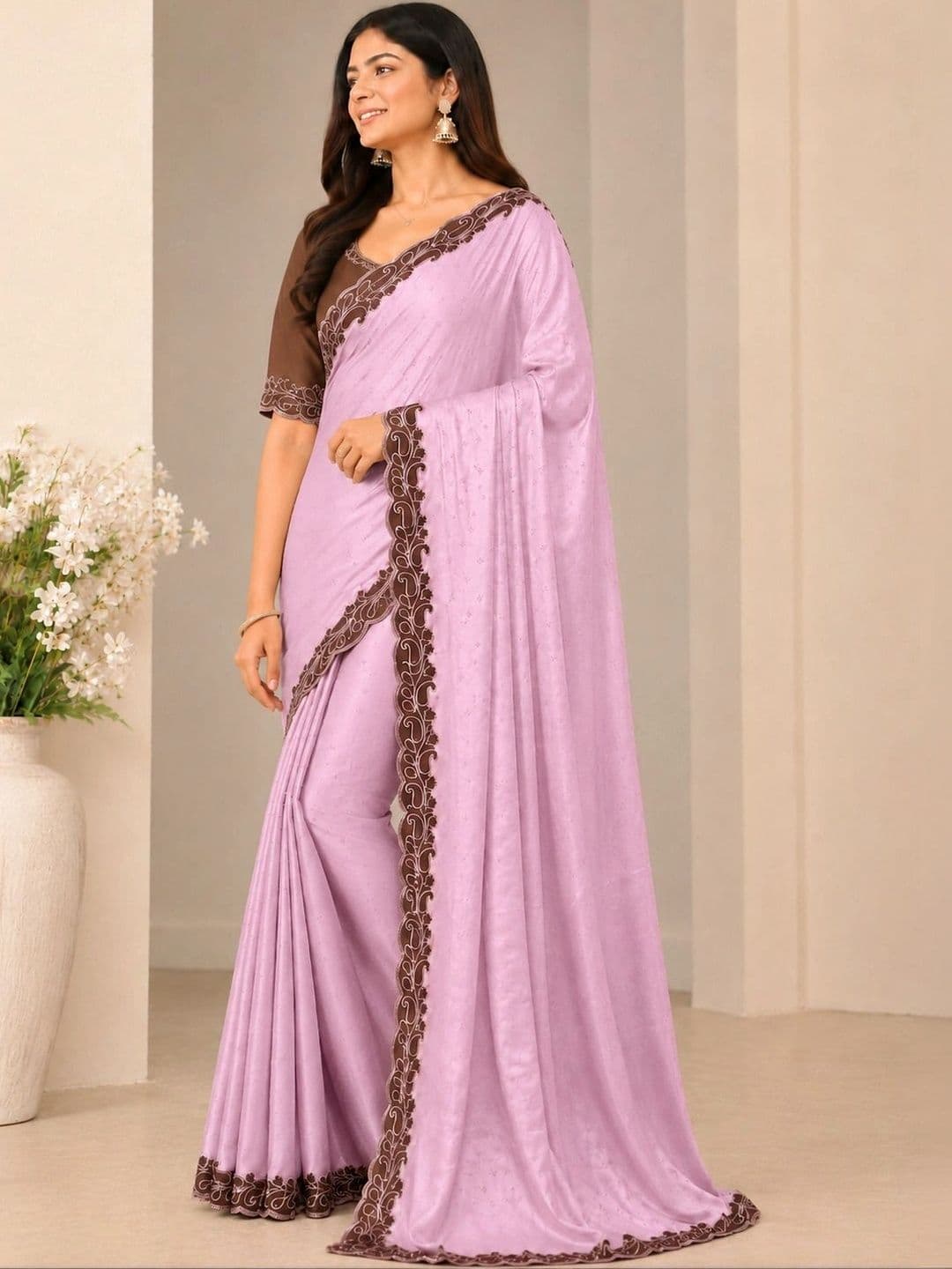 NILRUDRA Embroidered Pure Georgette Banarasi Saree thumbnail 5