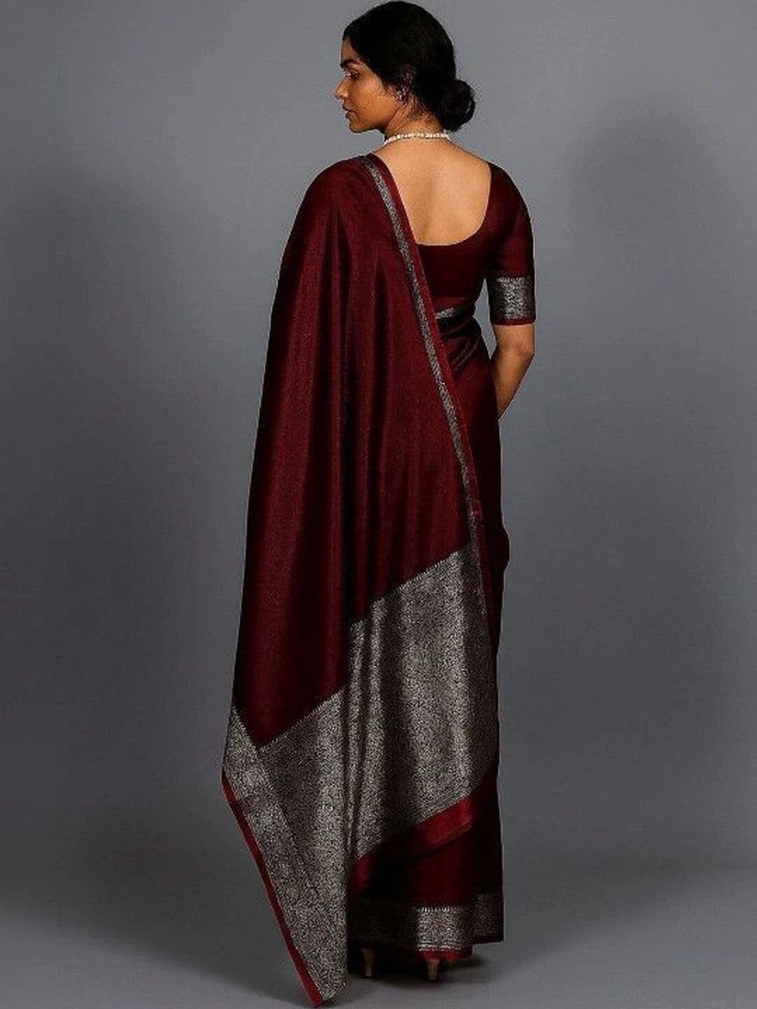 EEFA FASHION Satin Banarasi Saree thumbnail 4