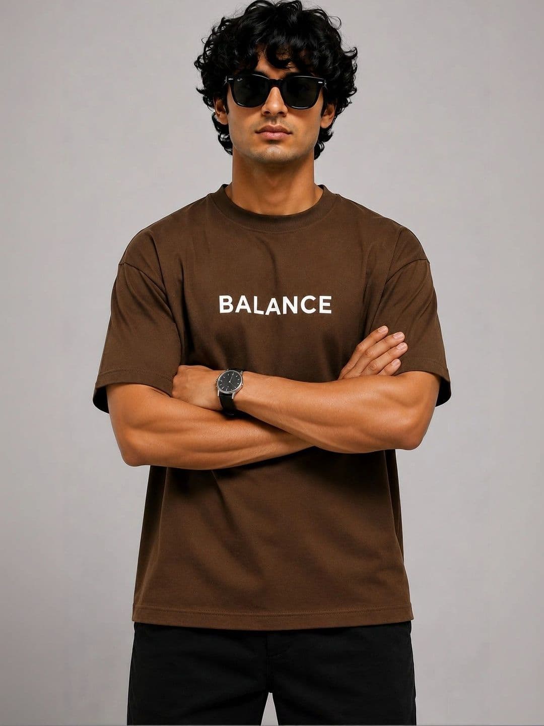 Angel Bella Men Typography Printed Drop-Shoulder Sleeves T-shirt thumbnail 4