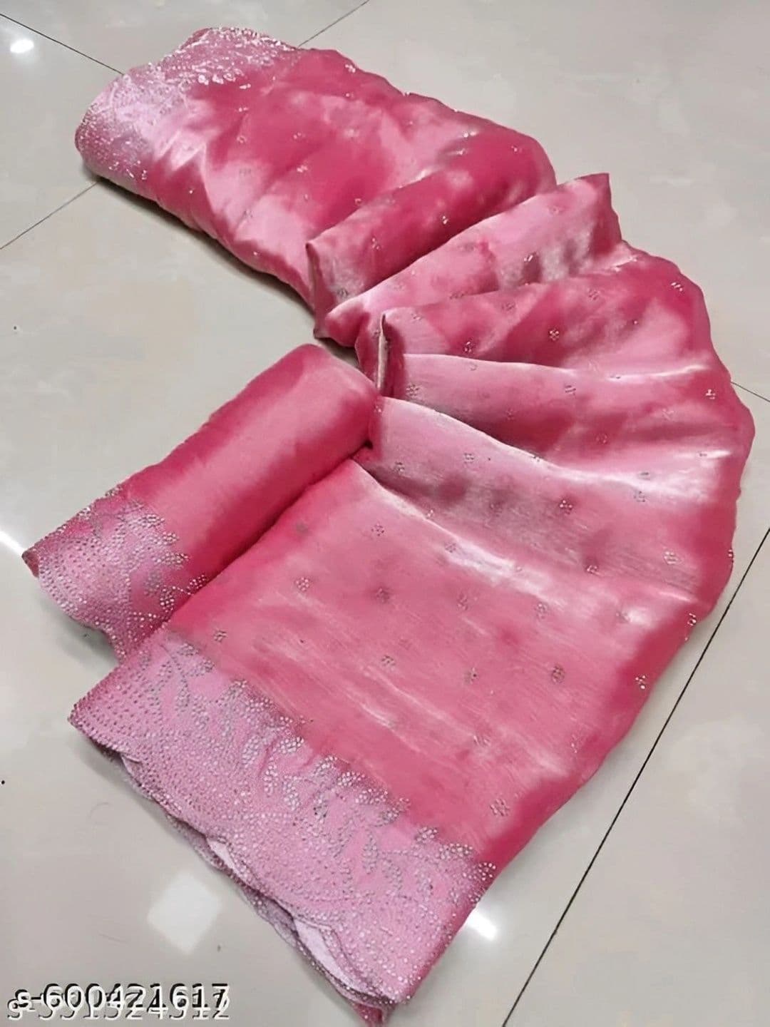 RENBRIZA Embroidered Net Saree thumbnail 2