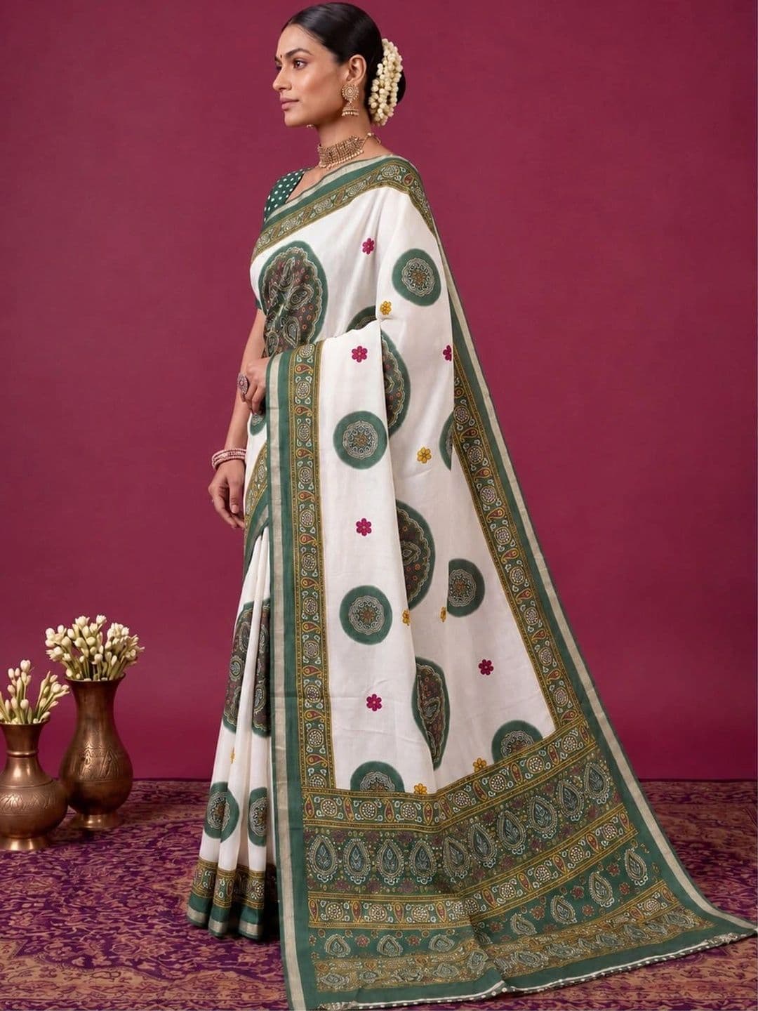 SAMANTHA Paisley Zari Silk Blend Saree thumbnail 2