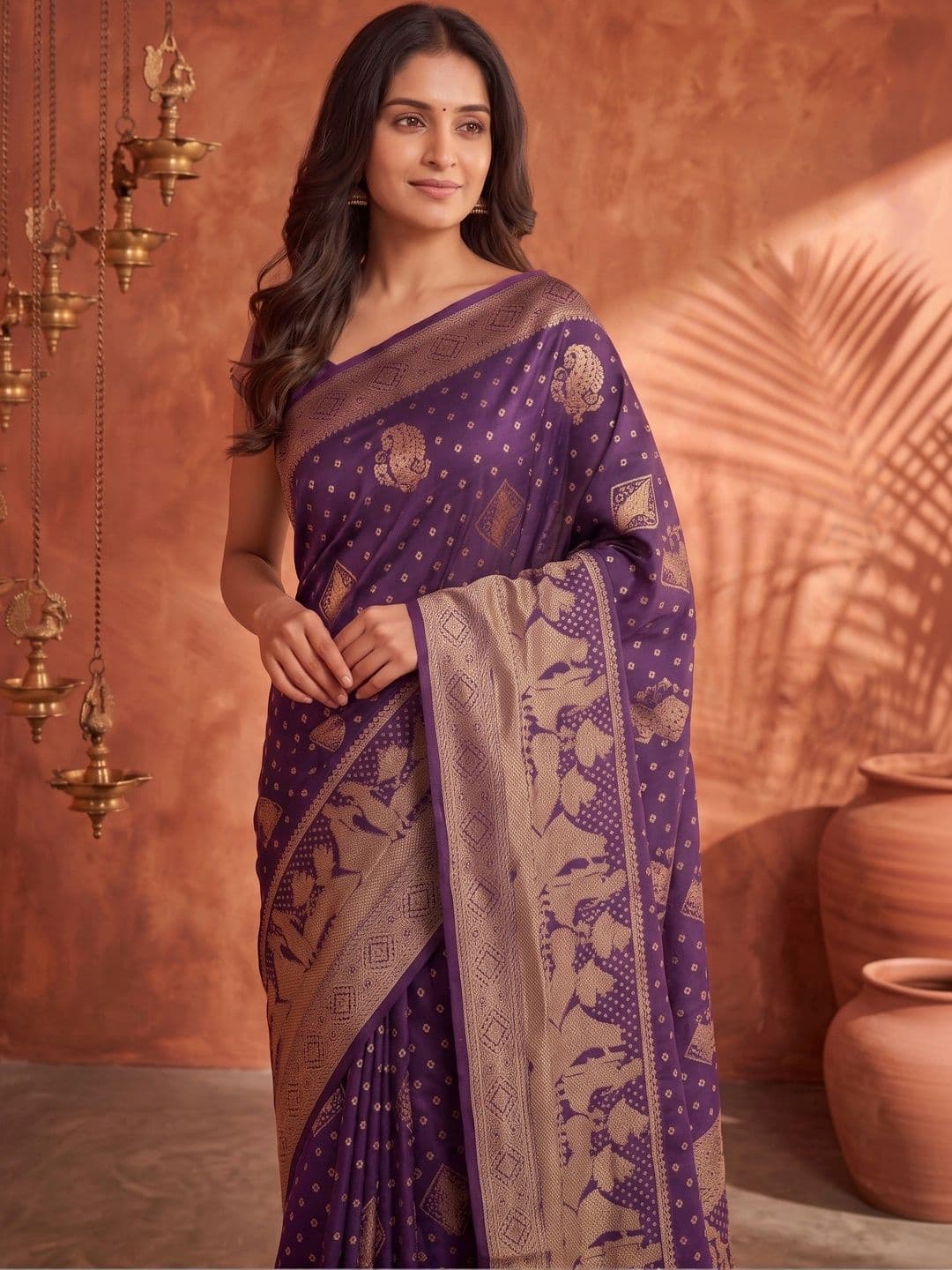 ROOP RADHIKA Woven Design Zari Silk Blend Designer Banarasi Saree thumbnail 4