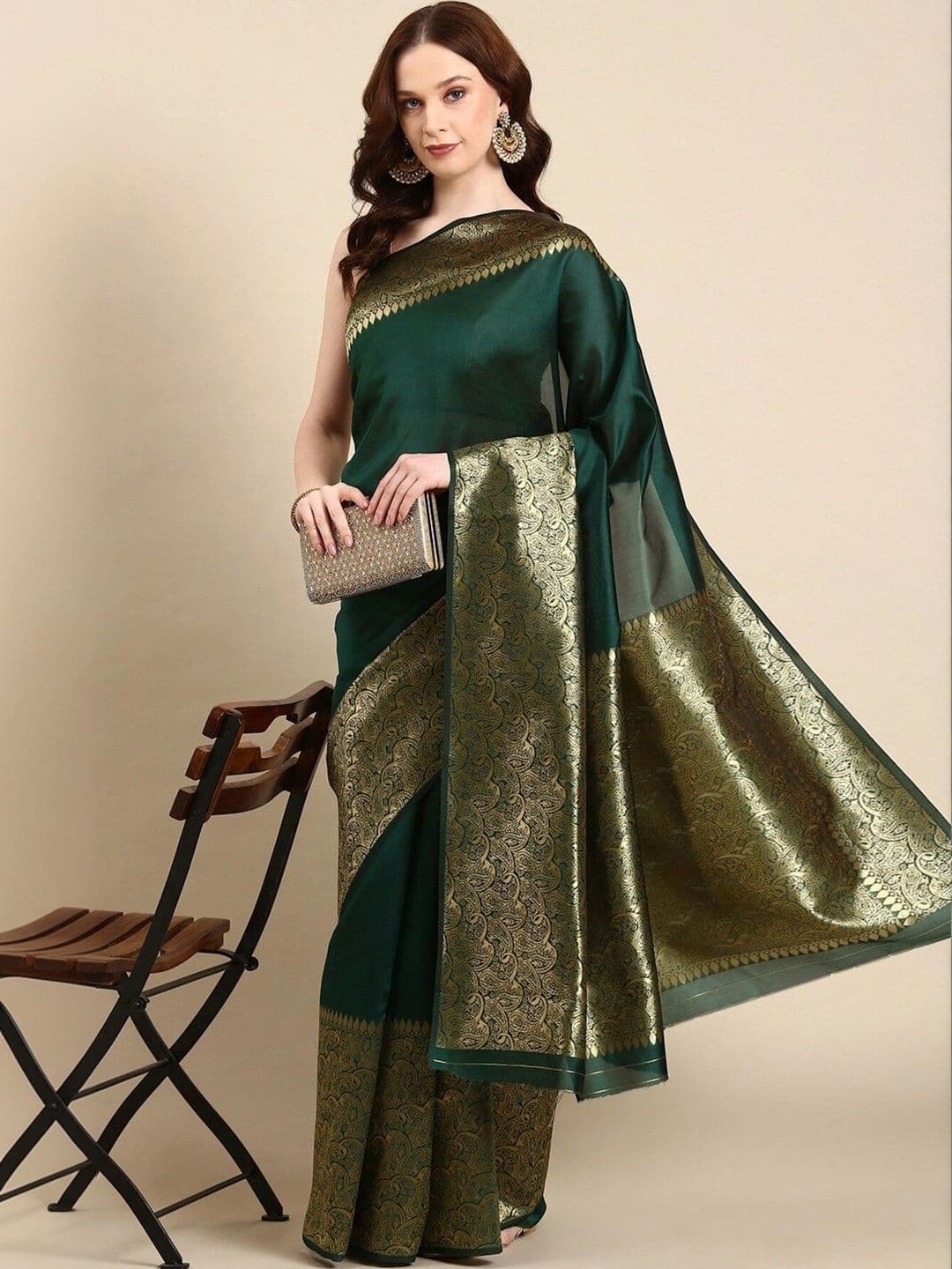 VS MALL Paisley Zari Banarasi Saree - view 1