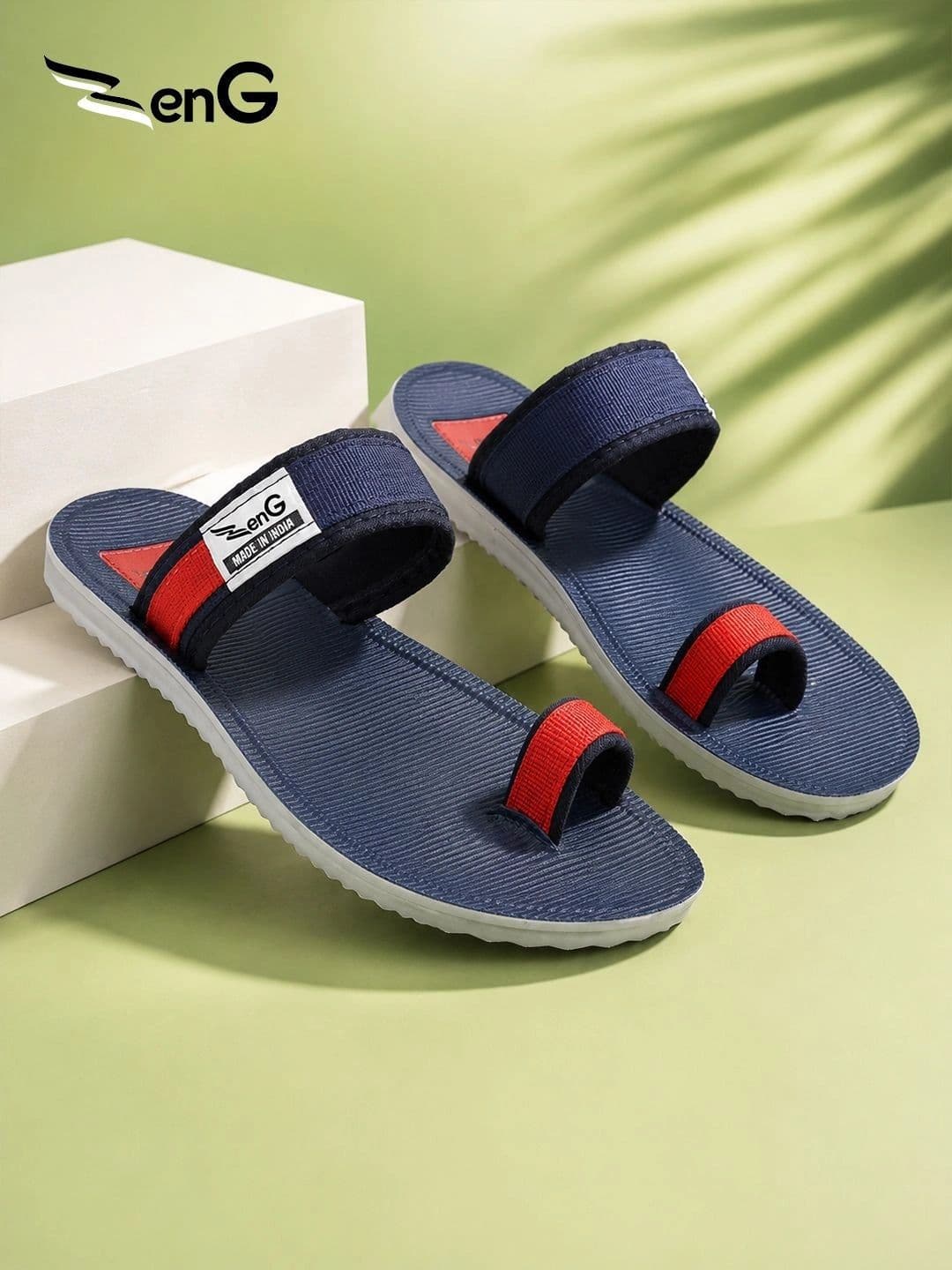 ZENG Men Colourblocked Thong Flip-Flops - view 1