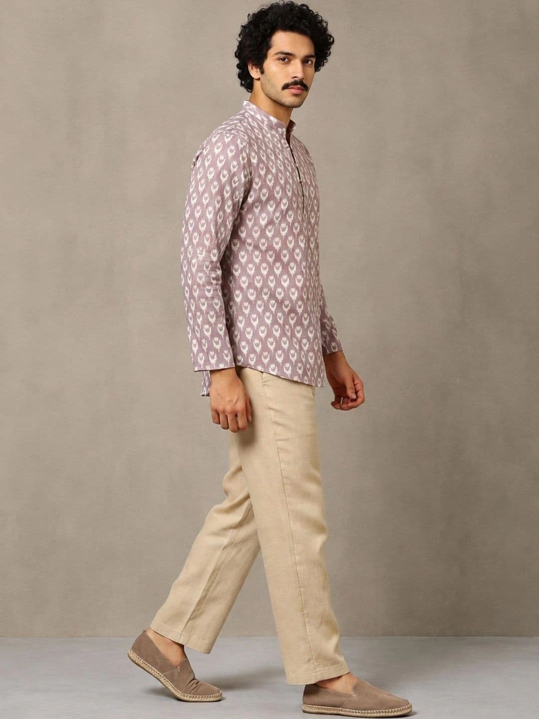 Navibhu Printed Pure Cotton Mandarin Collar Short Kurta thumbnail 3