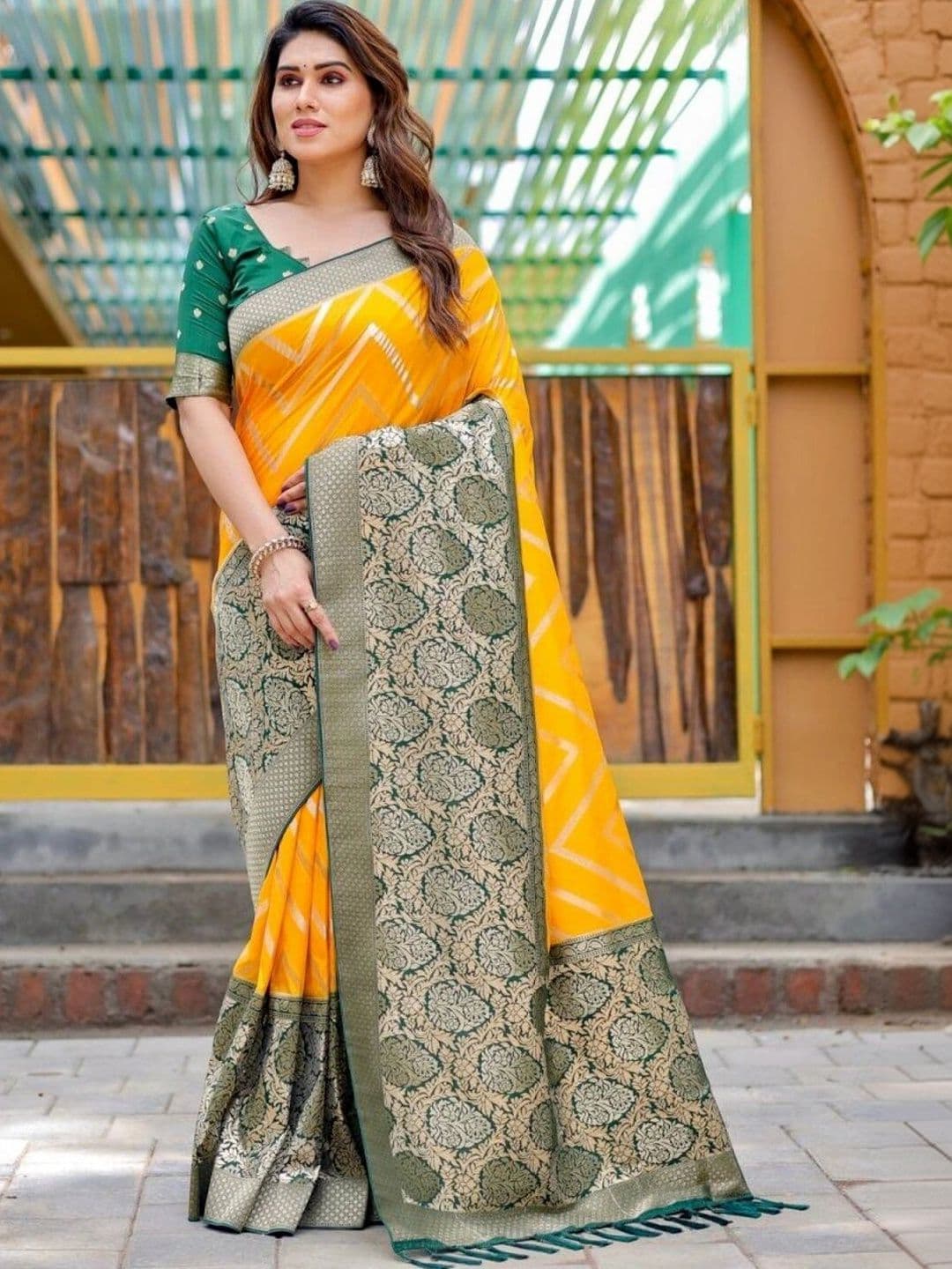 VS MALL Woven Design Zari Banarasi Saree - view 1
