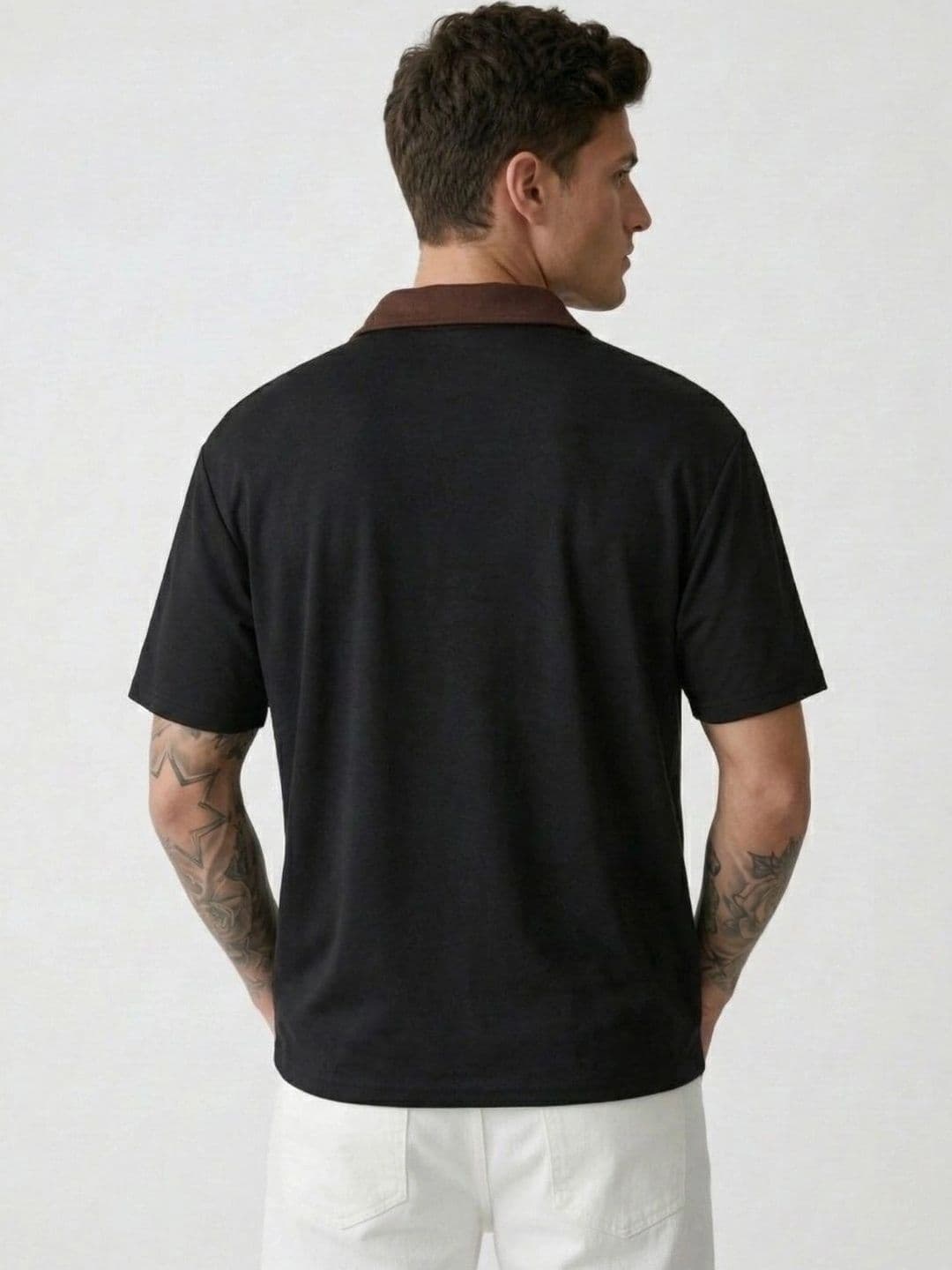 HERE&NOW Men Typography Printed Polo Collar T-shirt thumbnail 4