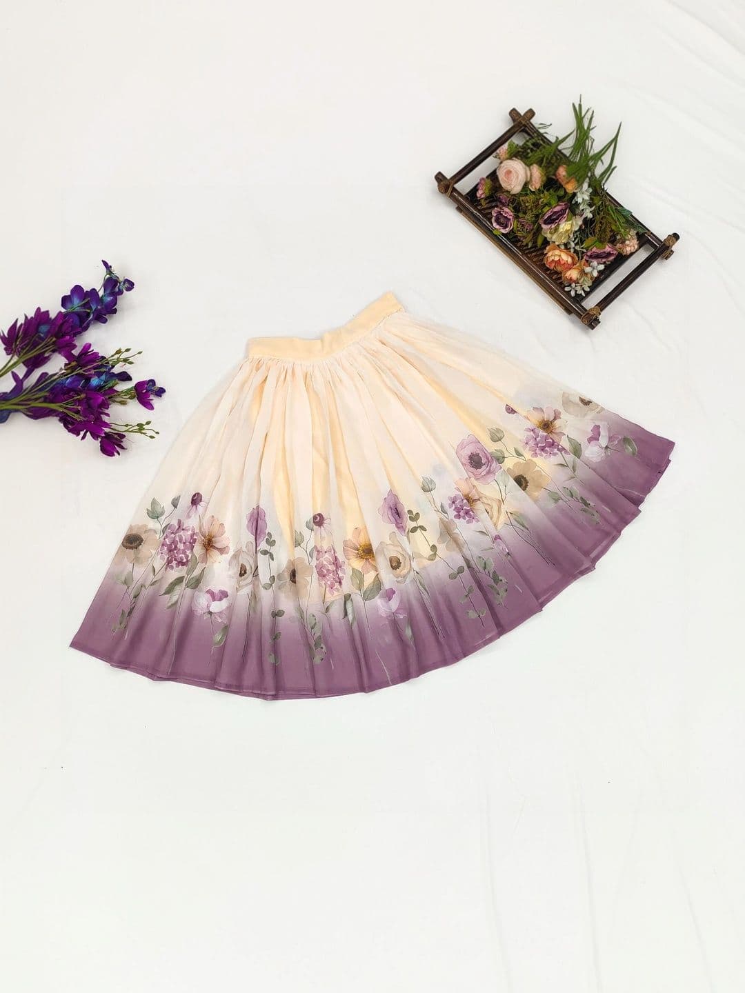 Sangria Girls Printed Ready to Wear Lehenga & thumbnail 4