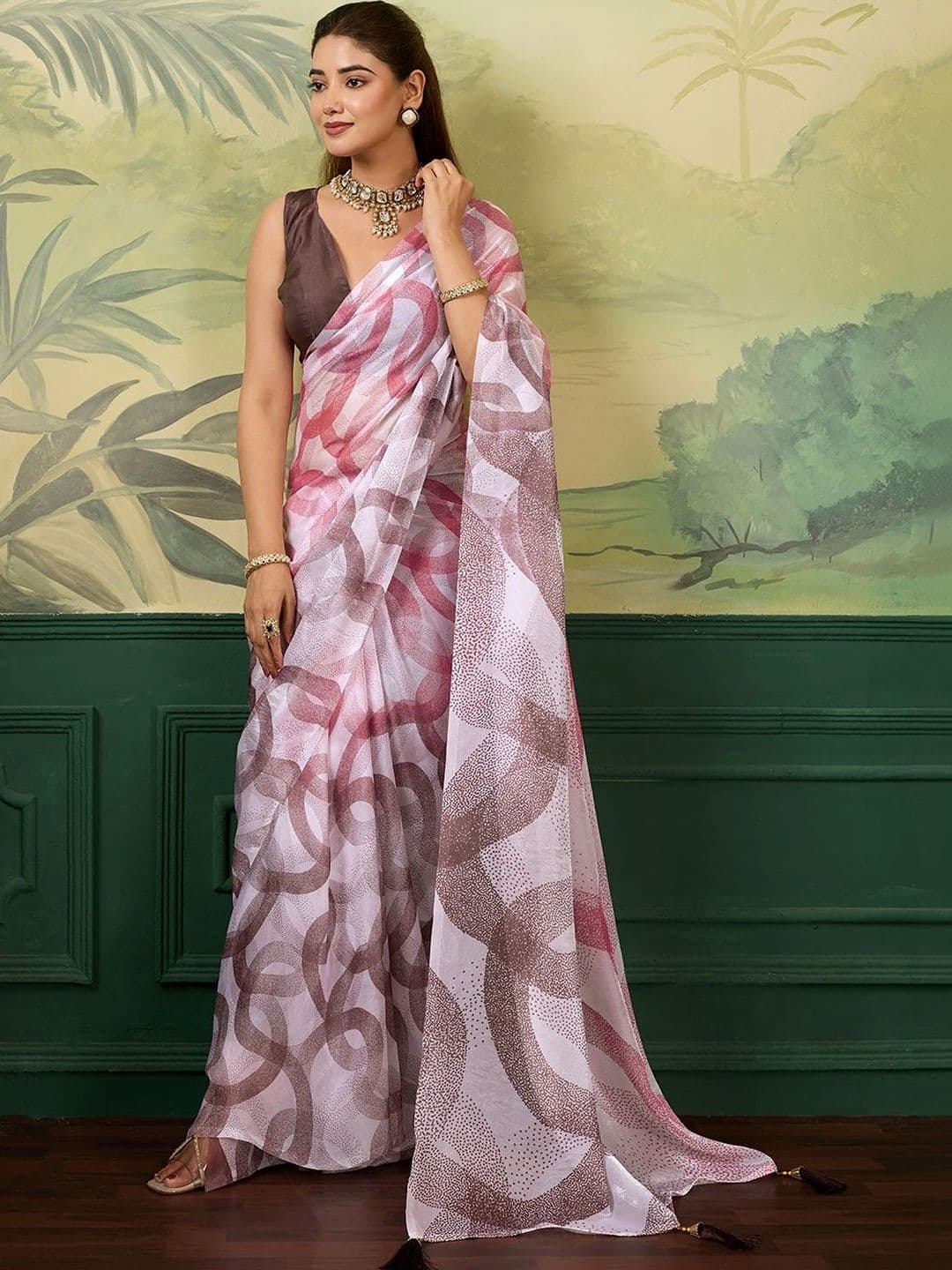 Mitera Satin Designer Saree thumbnail 5