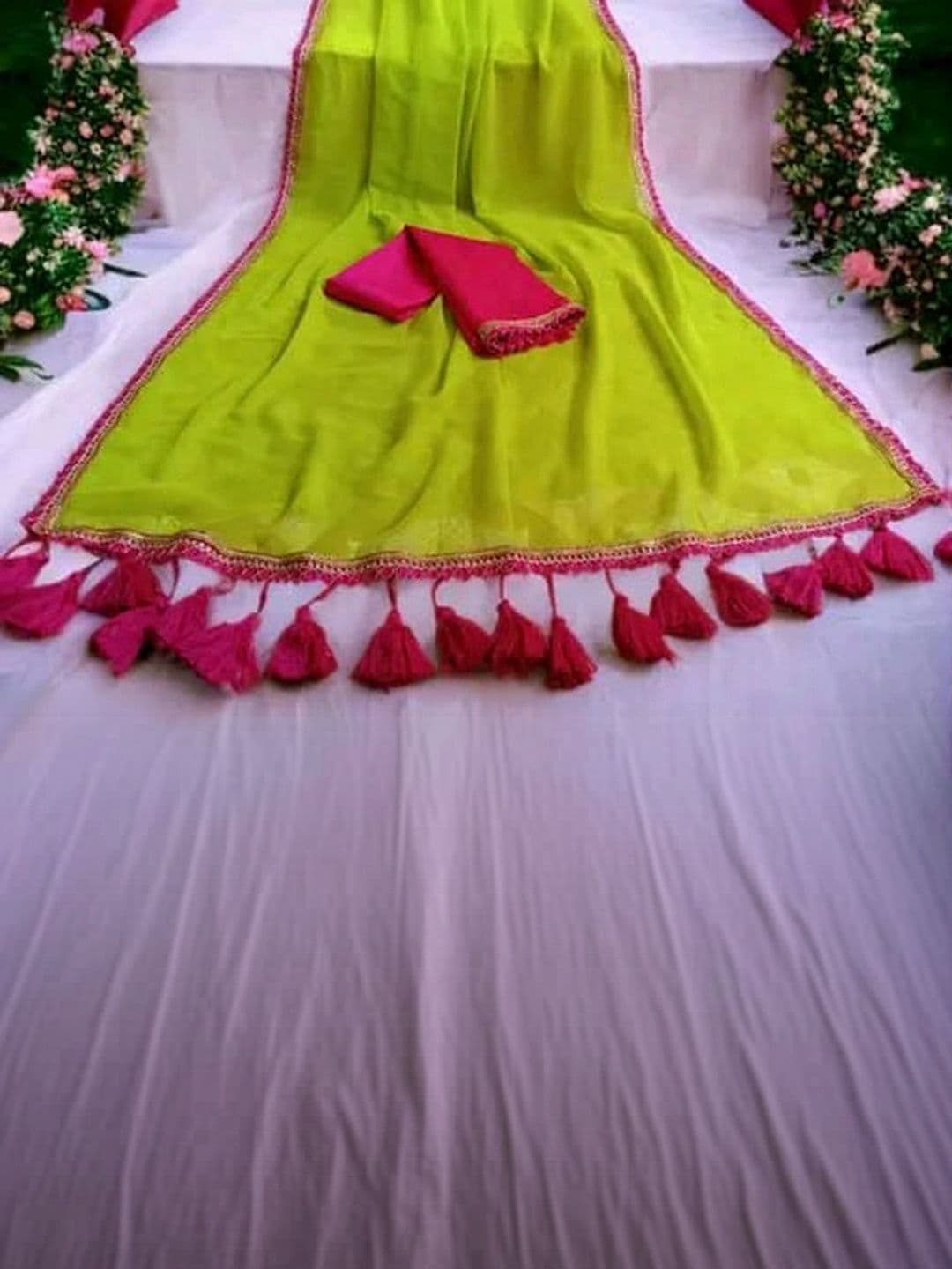 RENBRIZA Poly Georgette Saree - view 1