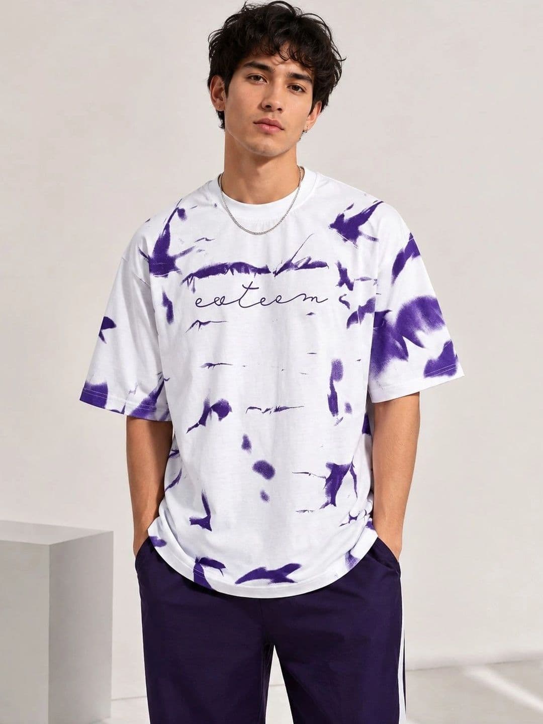 AEMA Men Oversized Tie and Dye T-shirt - view 1