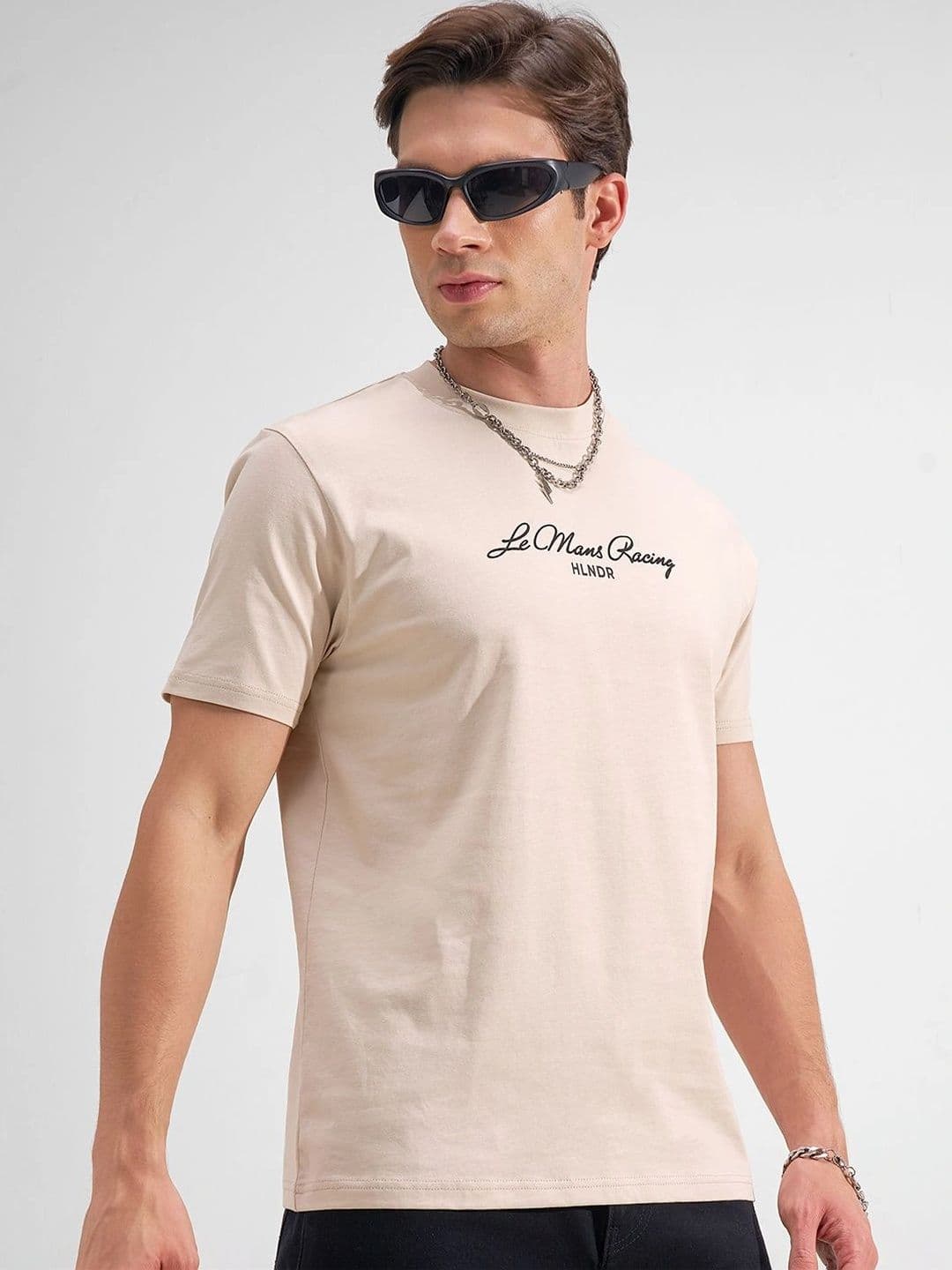 HIGHLANDER Men Printed Drop-Shoulder Sleeves T-shirt thumbnail 6