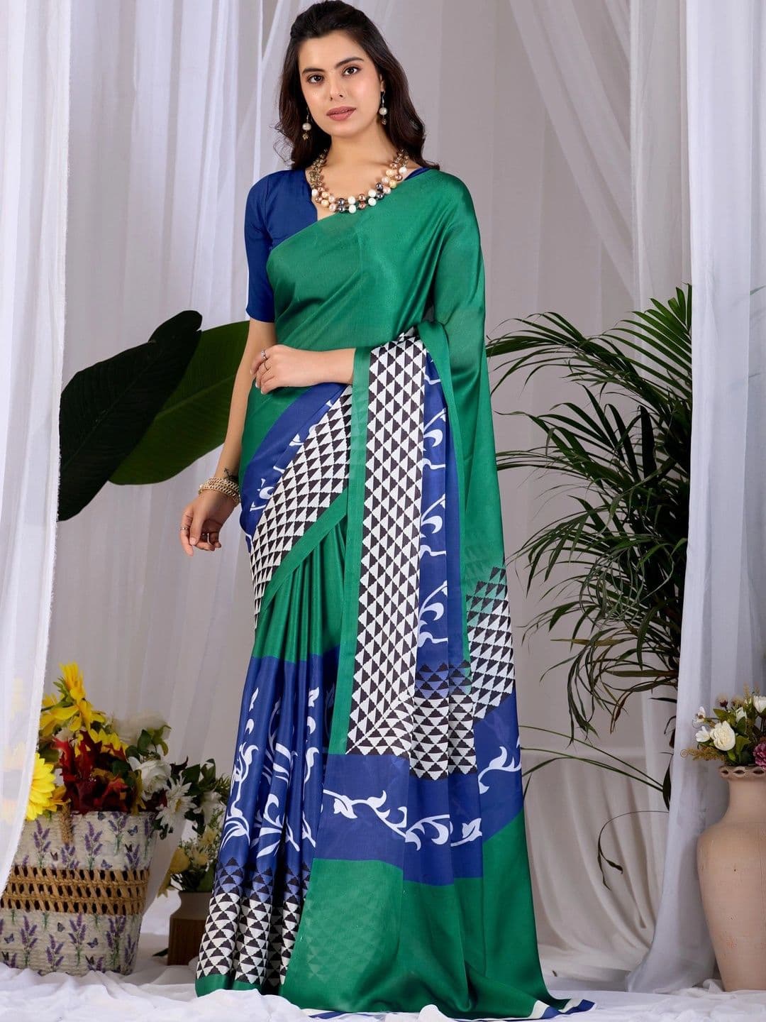 all about you Satin Designer Saree - view 1