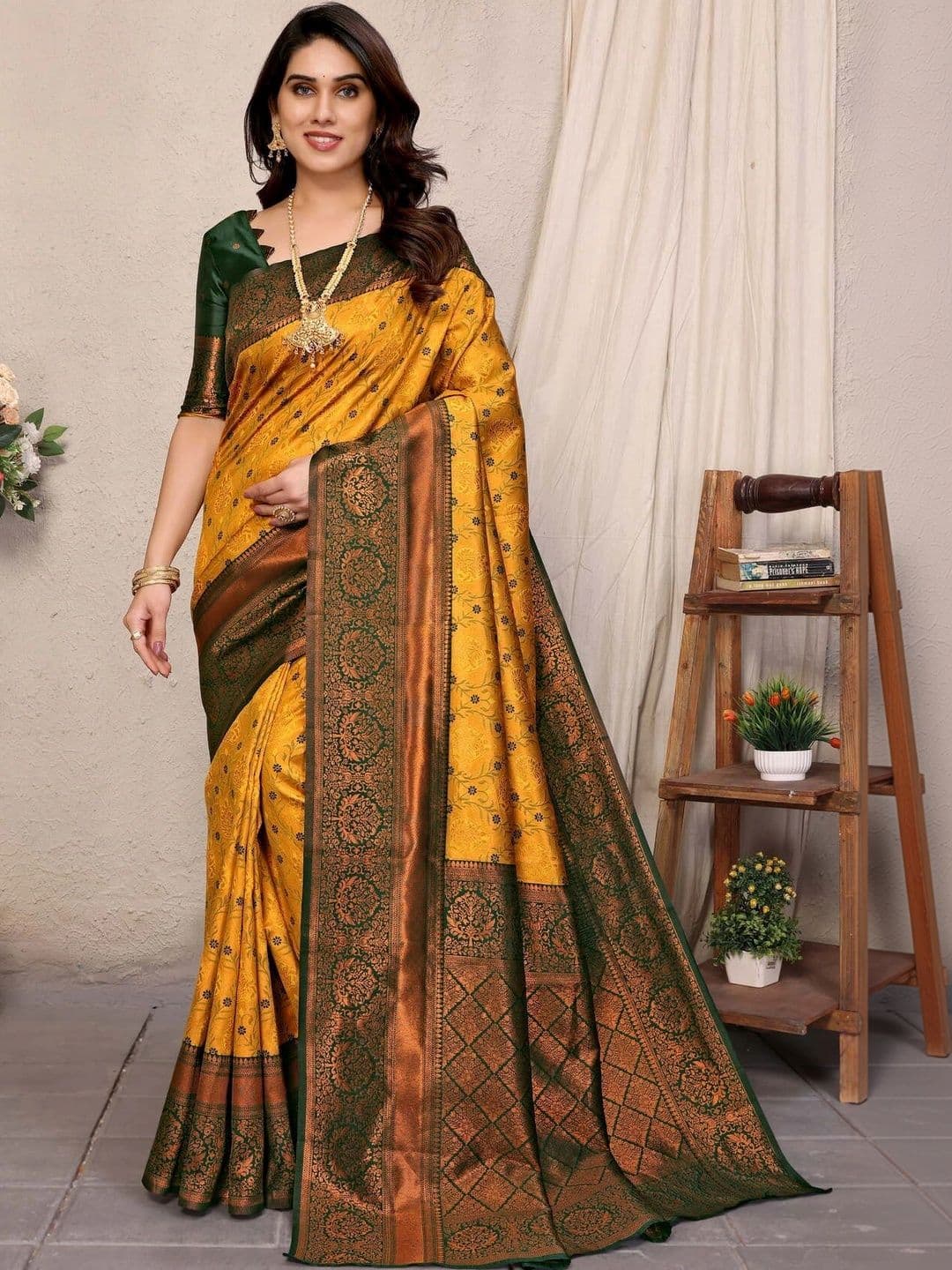 VS MALL Woven Design Zari Banarasi Saree - view 1