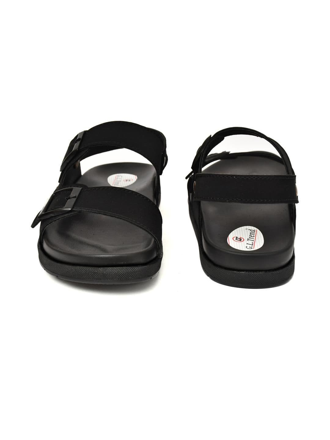 G L Trend Black Leather Sandals thumbnail 4