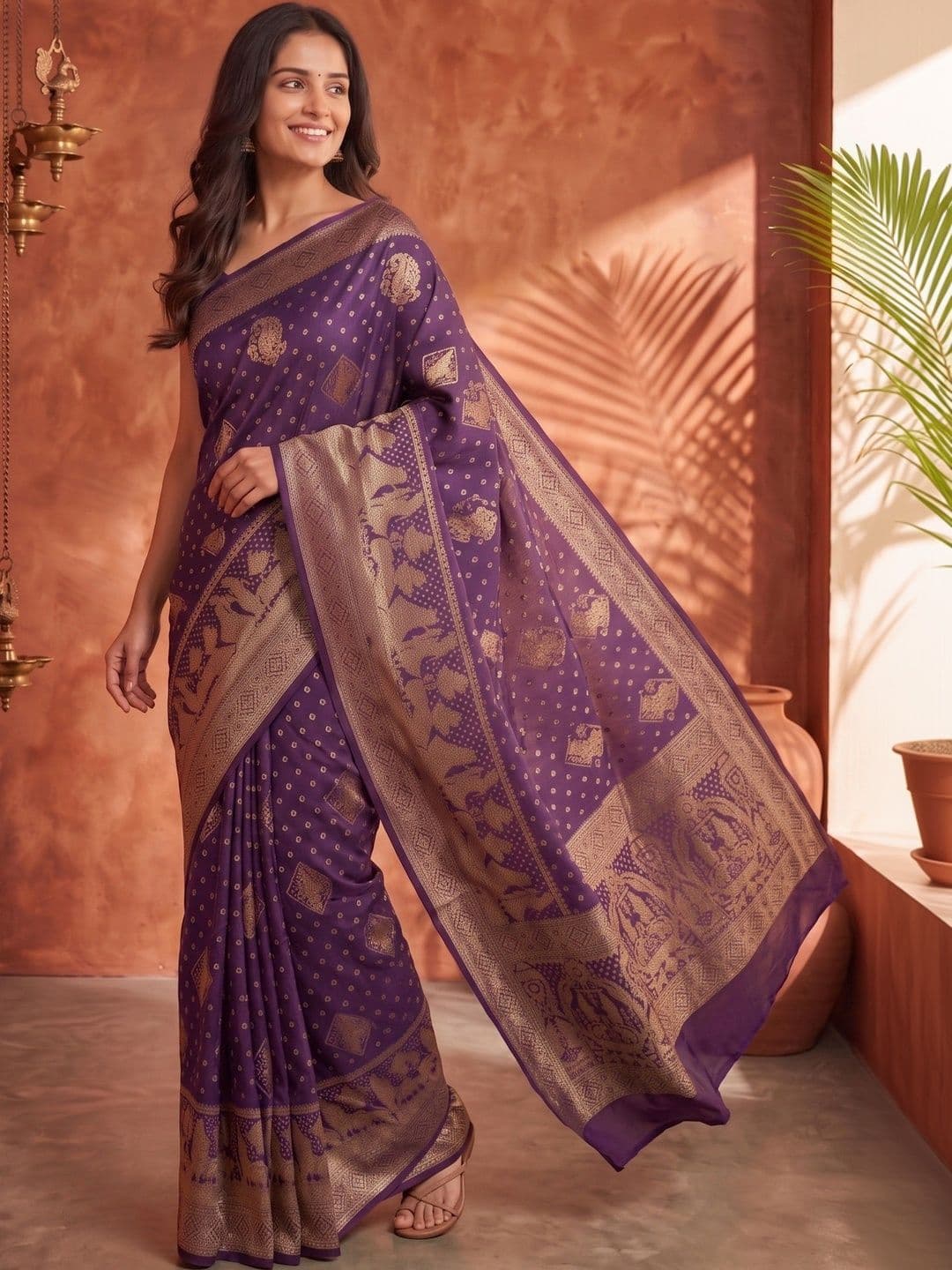 ROOP RADHIKA Woven Design Zari Silk Blend Designer Banarasi Saree thumbnail 6