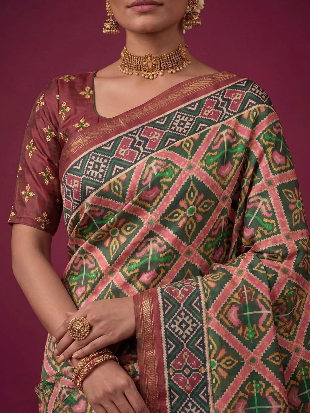 SAMANTHA Zari Silk Blend Saree thumbnail 5