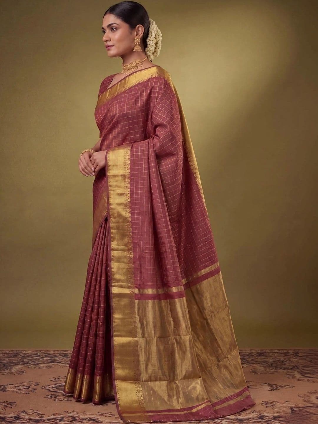 SAMANTHA Woven Design Zari Silk Blend Bomkai silk Saree thumbnail 4