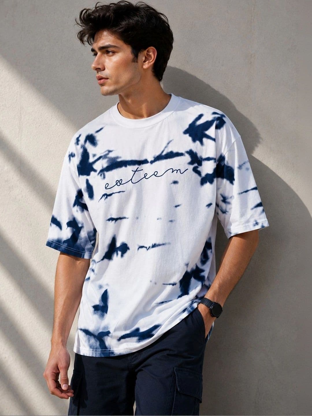 AEMA Men Tie and Dye Oversized T-shirt thumbnail 2