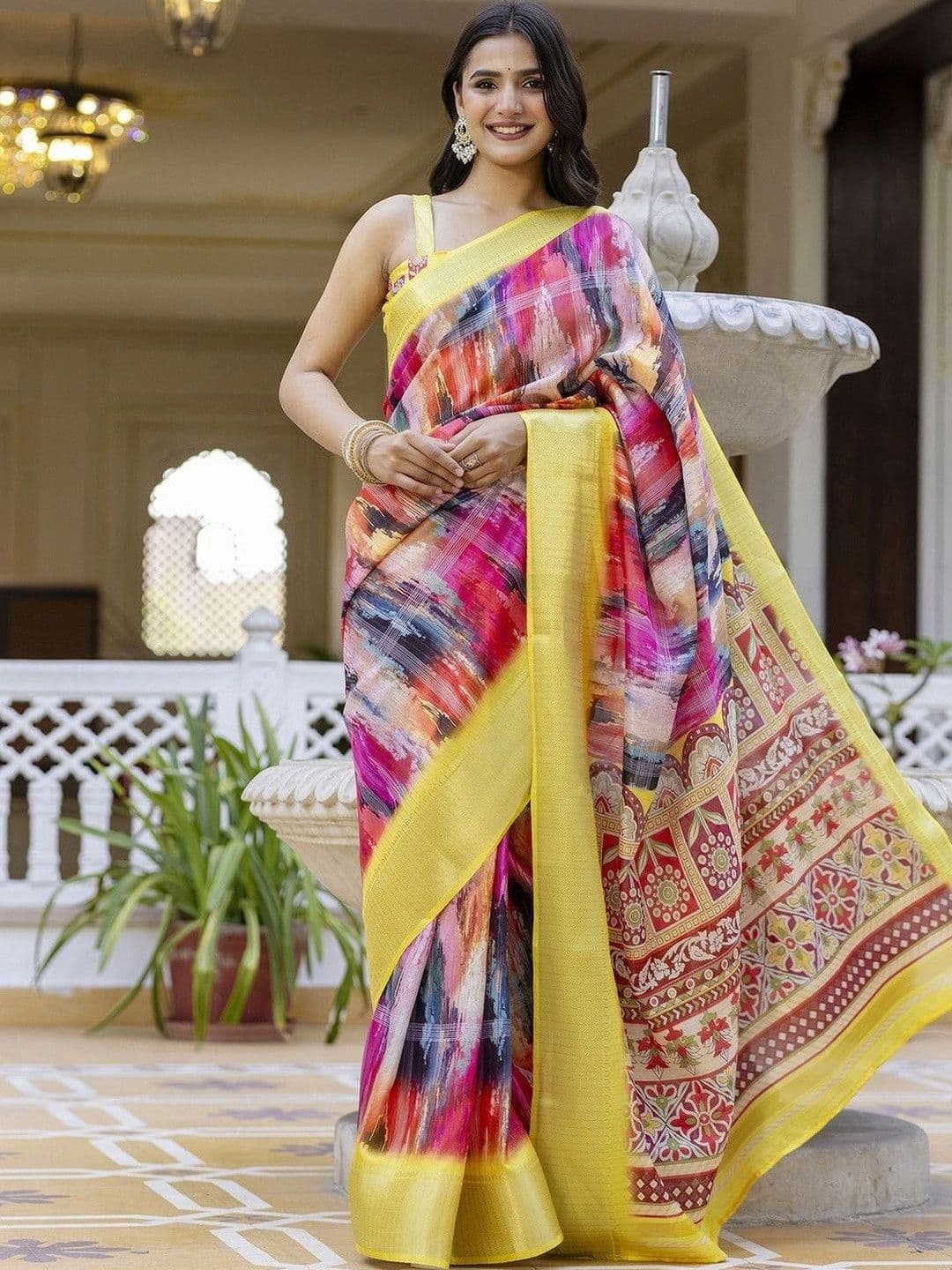 KALINI Zari Art Silk Fusion Saree - view 1