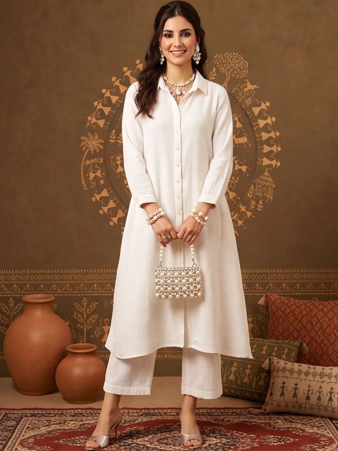 Anouk Women Regular Pure Cotton Kurta with Trousers - view 1