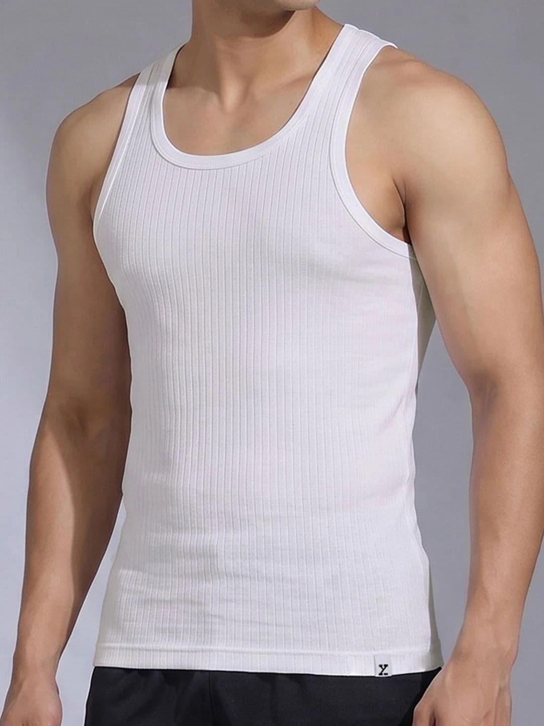 XYXX Men Solid Nova Super Combed Cotton White Round Neck Innerwear Vest thumbnail 5