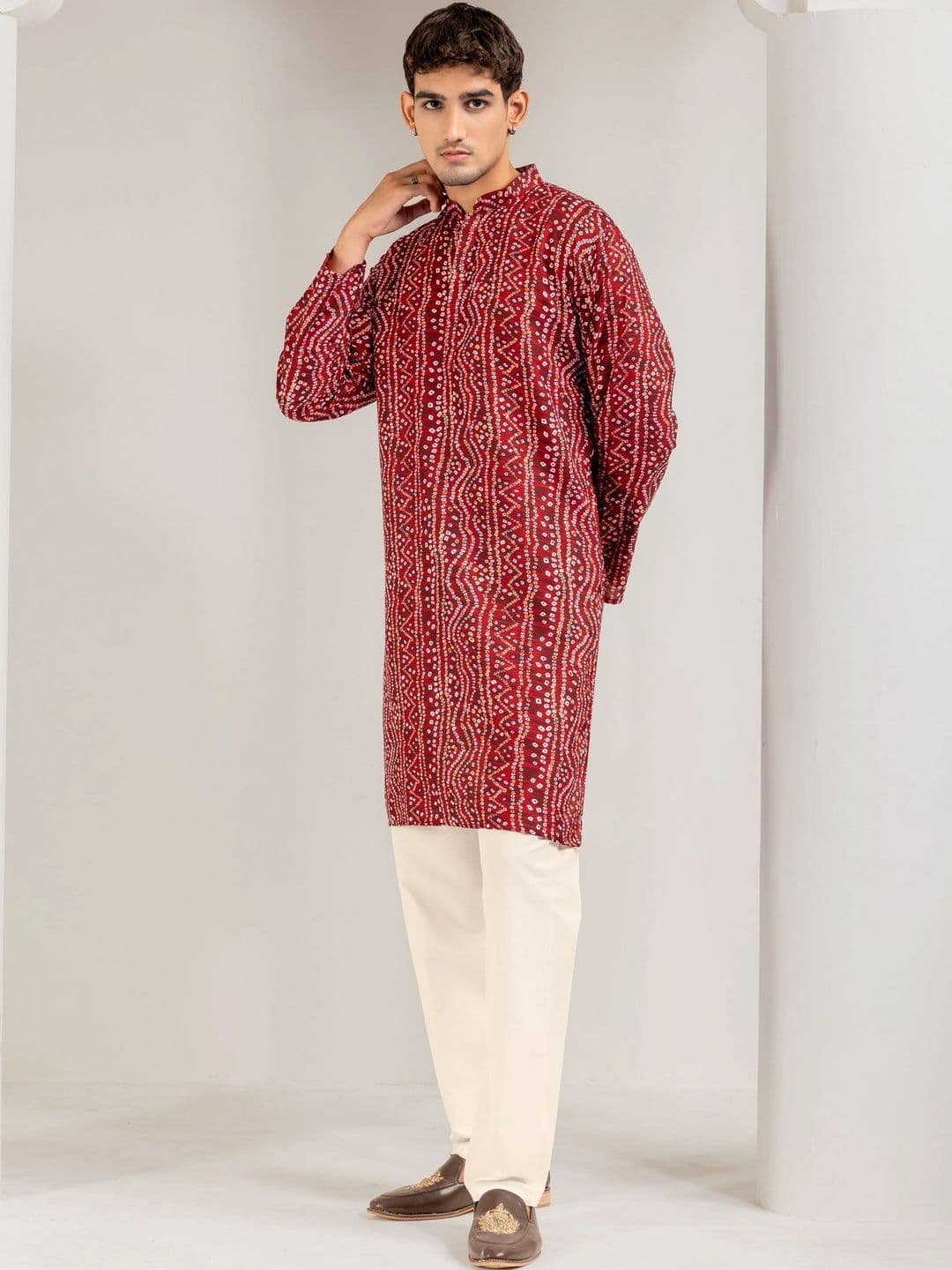 ADHIRAJAN Men Ethnic Motifs Printed Kurta thumbnail 5