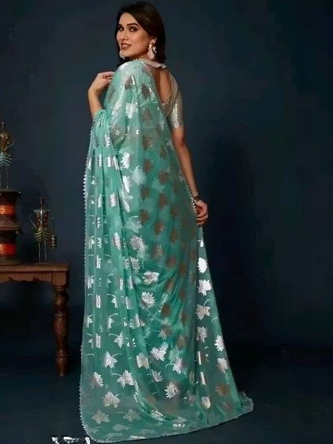 RENBRIZA Poly Chiffon Saree thumbnail 5