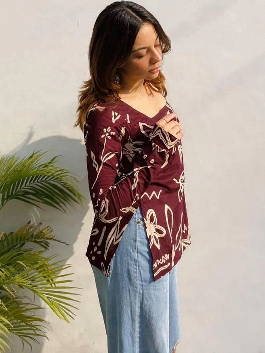 Sangria Printed Square Neck Kurti thumbnail 3