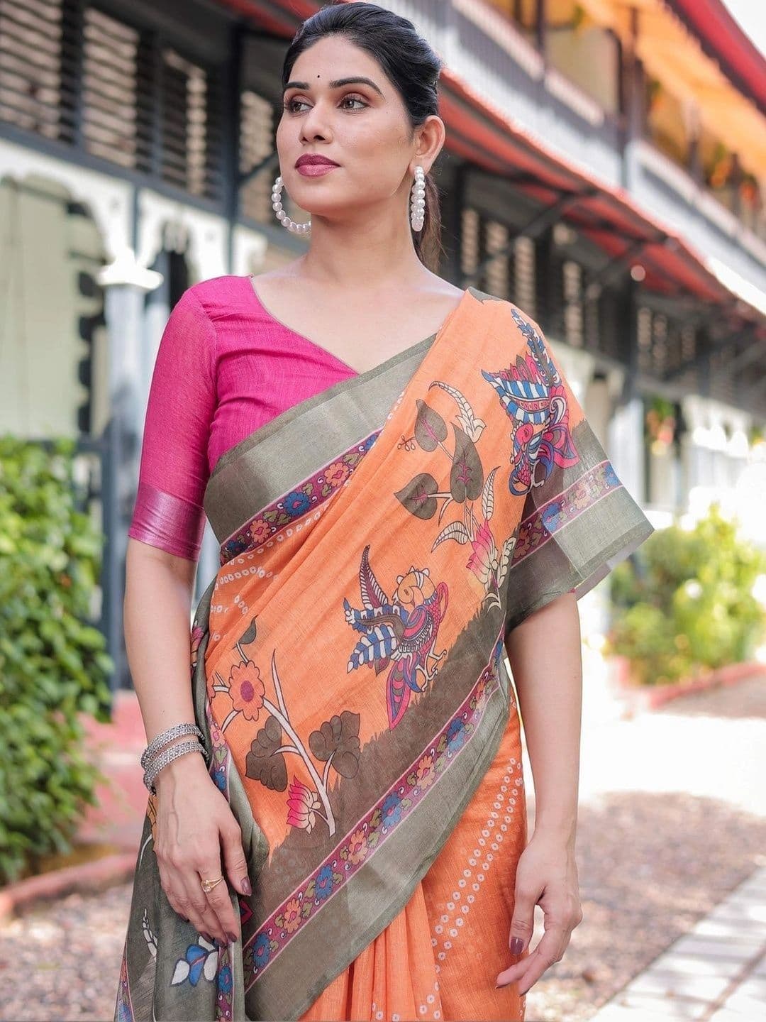 Moda Rapido Kalamkari Art Silk Banarasi Saree - view 1