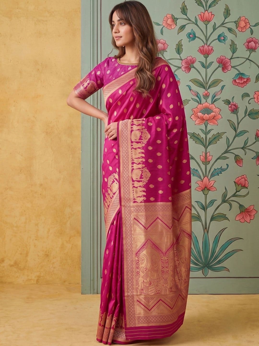 ROOP RADHIKA Woven Design Zari Silk Blend Designer Banarasi Saree - view 1