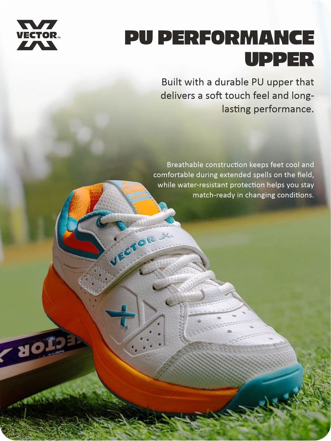 VECTOR X CKT 200 Spikes PU Material with Rubber Sole Cricket Shoes thumbnail 3
