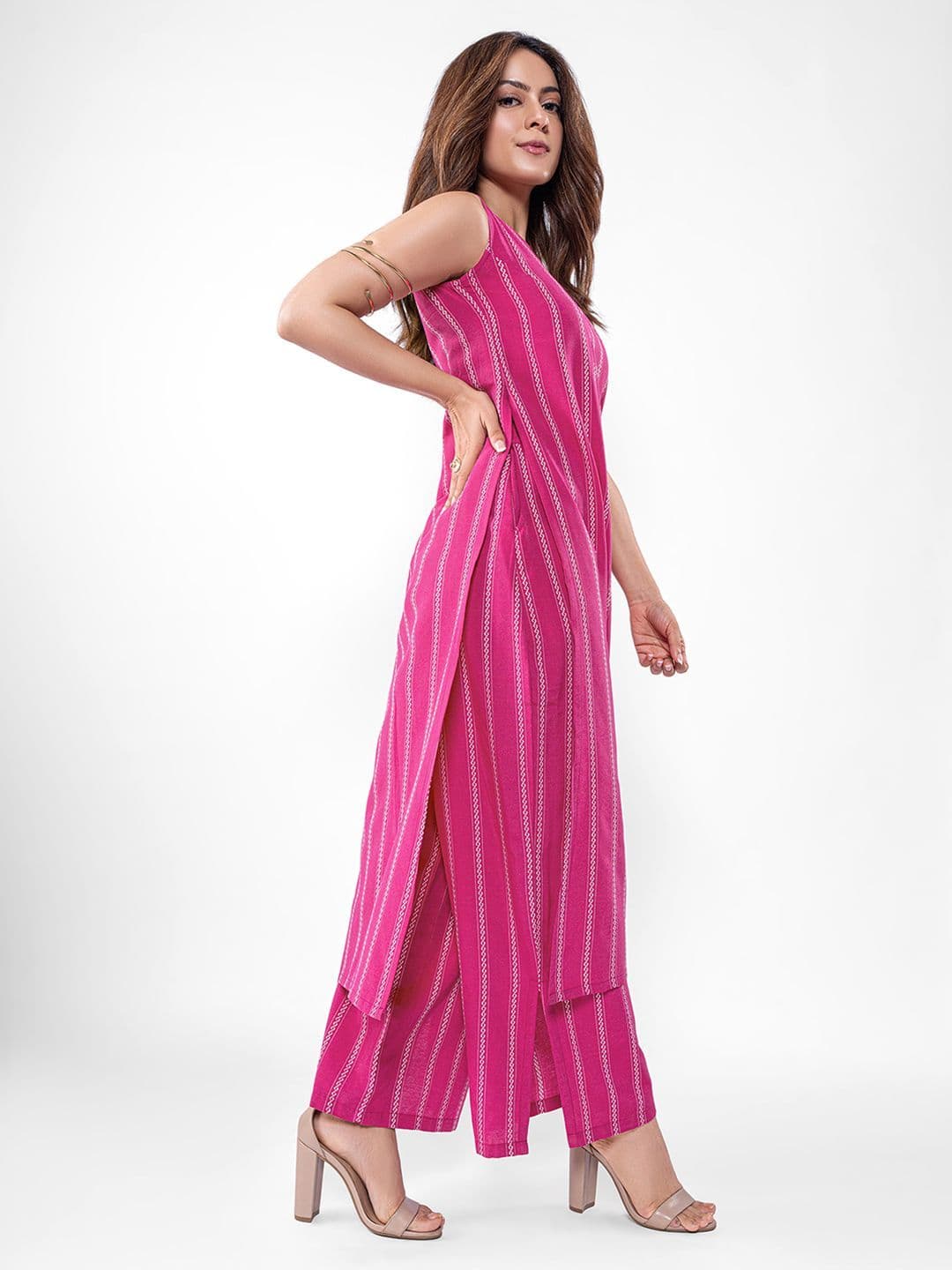 Gerua By Libas Women Striped Regular Kurta with Palazzos thumbnail 2